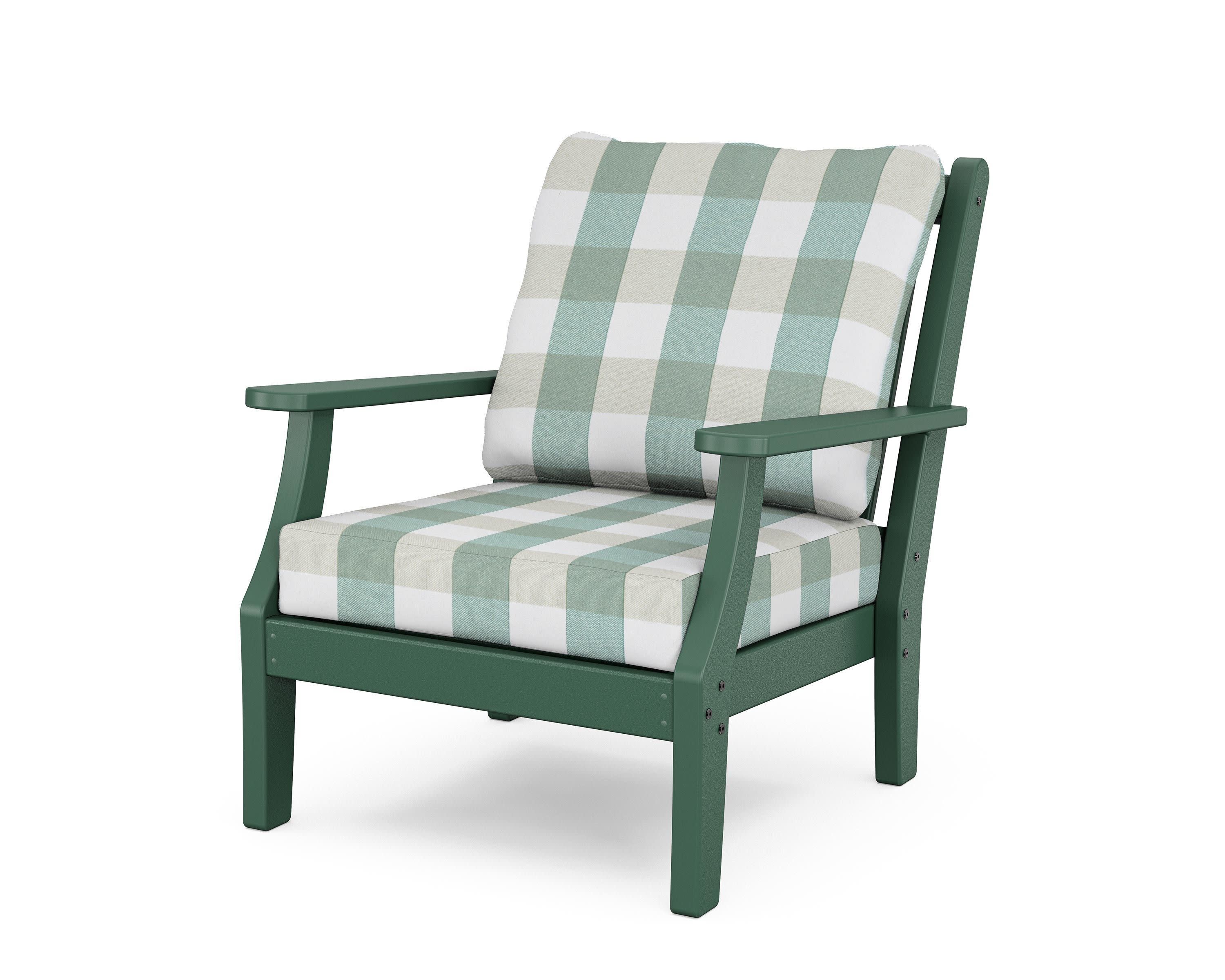 Wovendale Deep Seating Chair in Green / Buffalo Plaid Glacier Spa