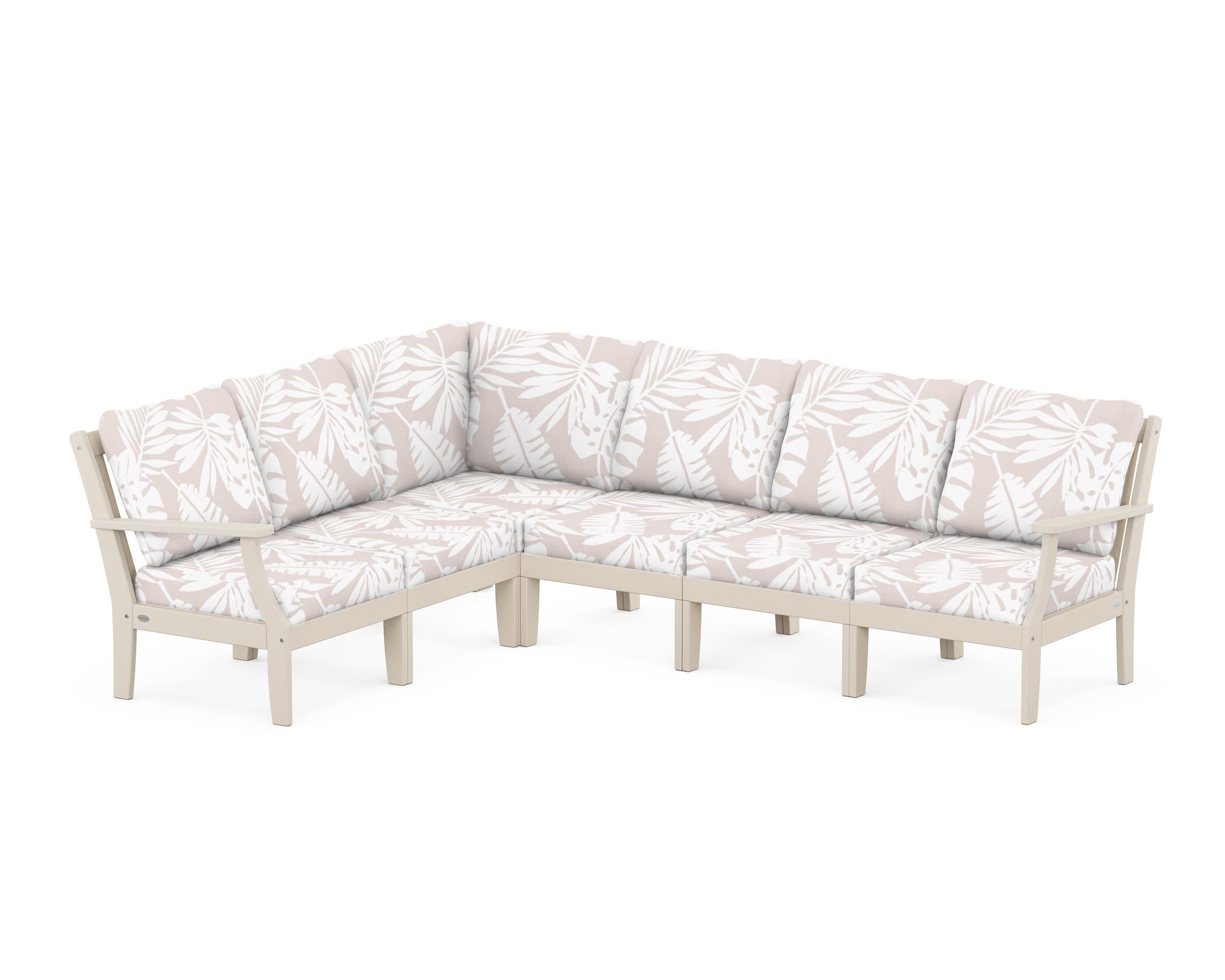 Braxton Modular 6-Piece Deep Seating Set in Sand / Leaf Dune Burlap