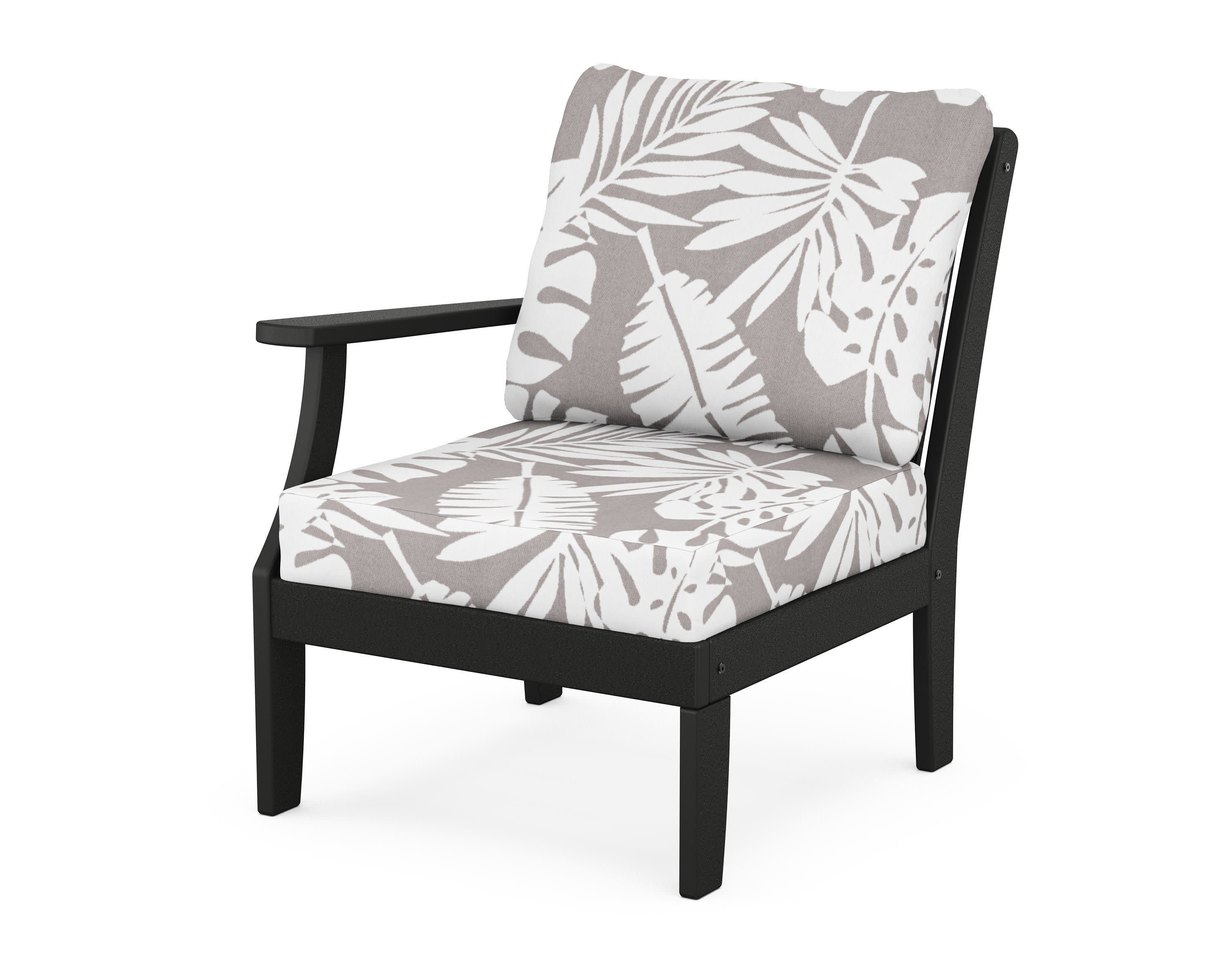 Braxton Modular Left Arm Chair in Black / Leaf Grey Mist