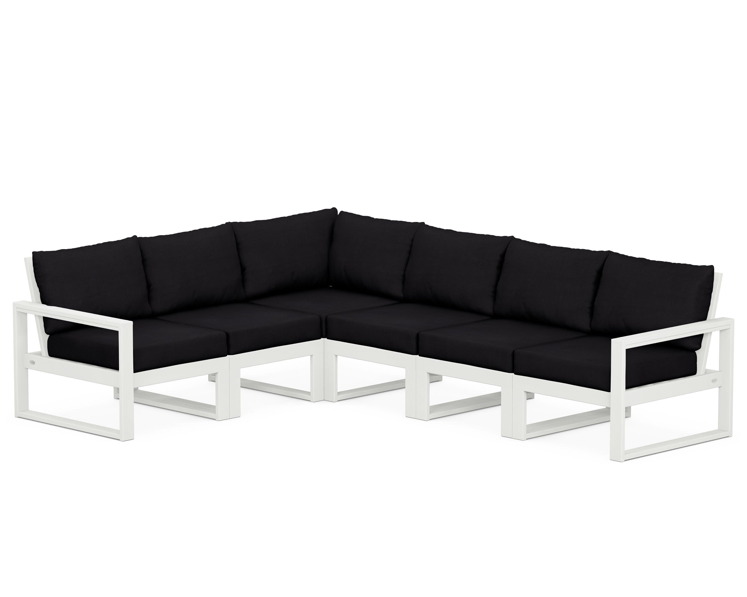 EDGE 6-Piece Modular Deep Seating Set in Vintage White / Midnight Linen