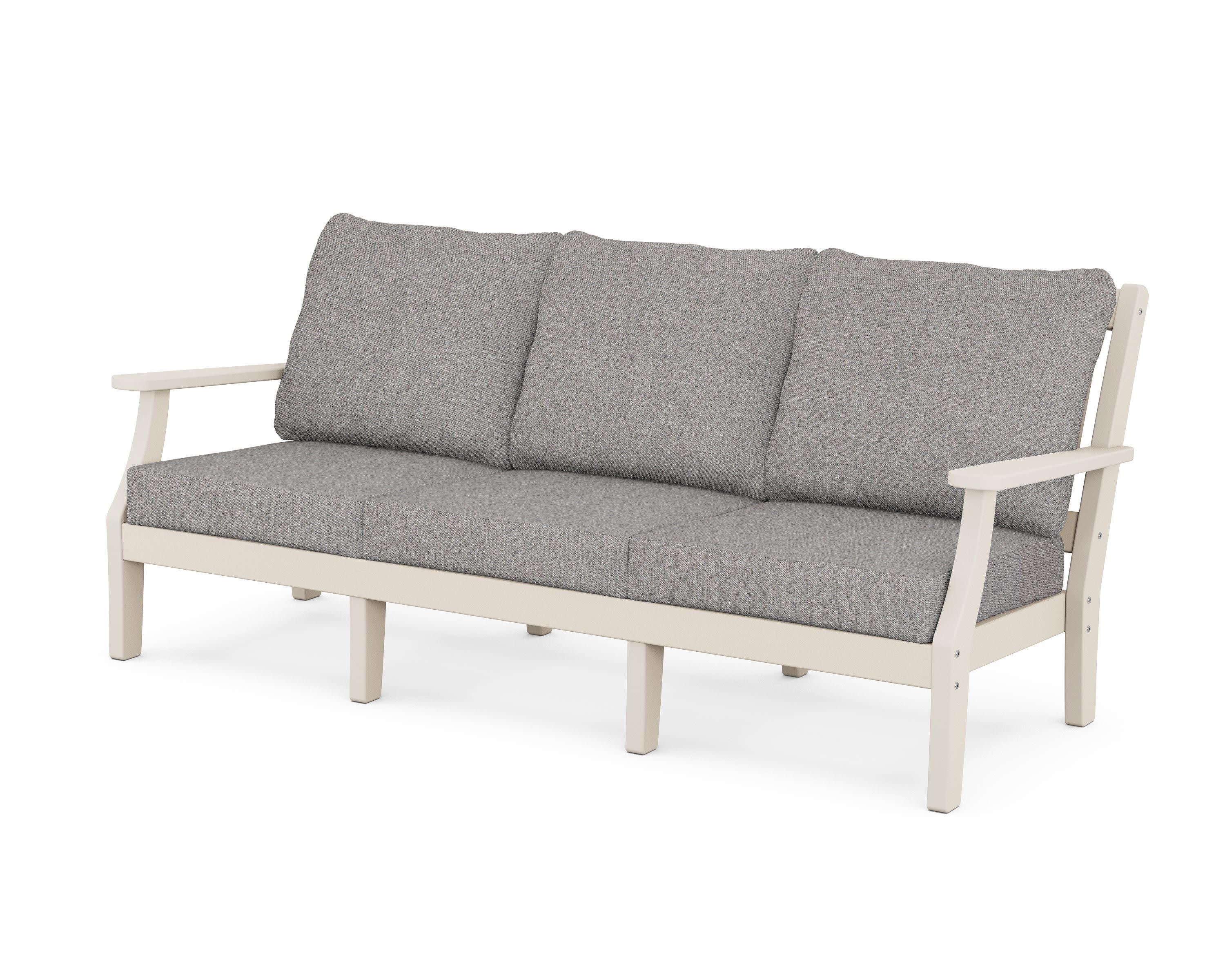 Chinoiserie Deep Seating Sofa in Sand / Grey Mist