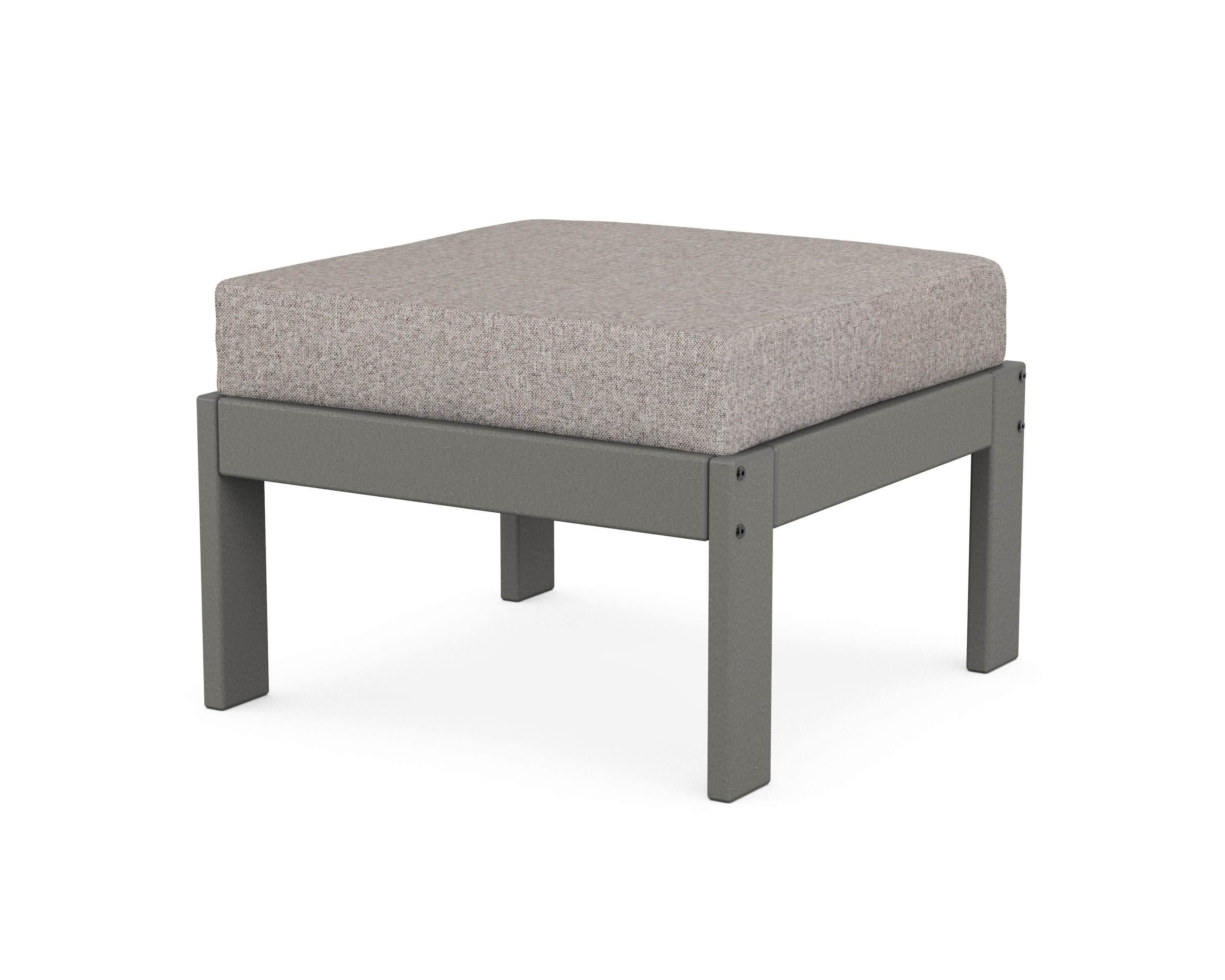 Vineyard Modular Ottoman in Slate Grey / Weathered Tweed