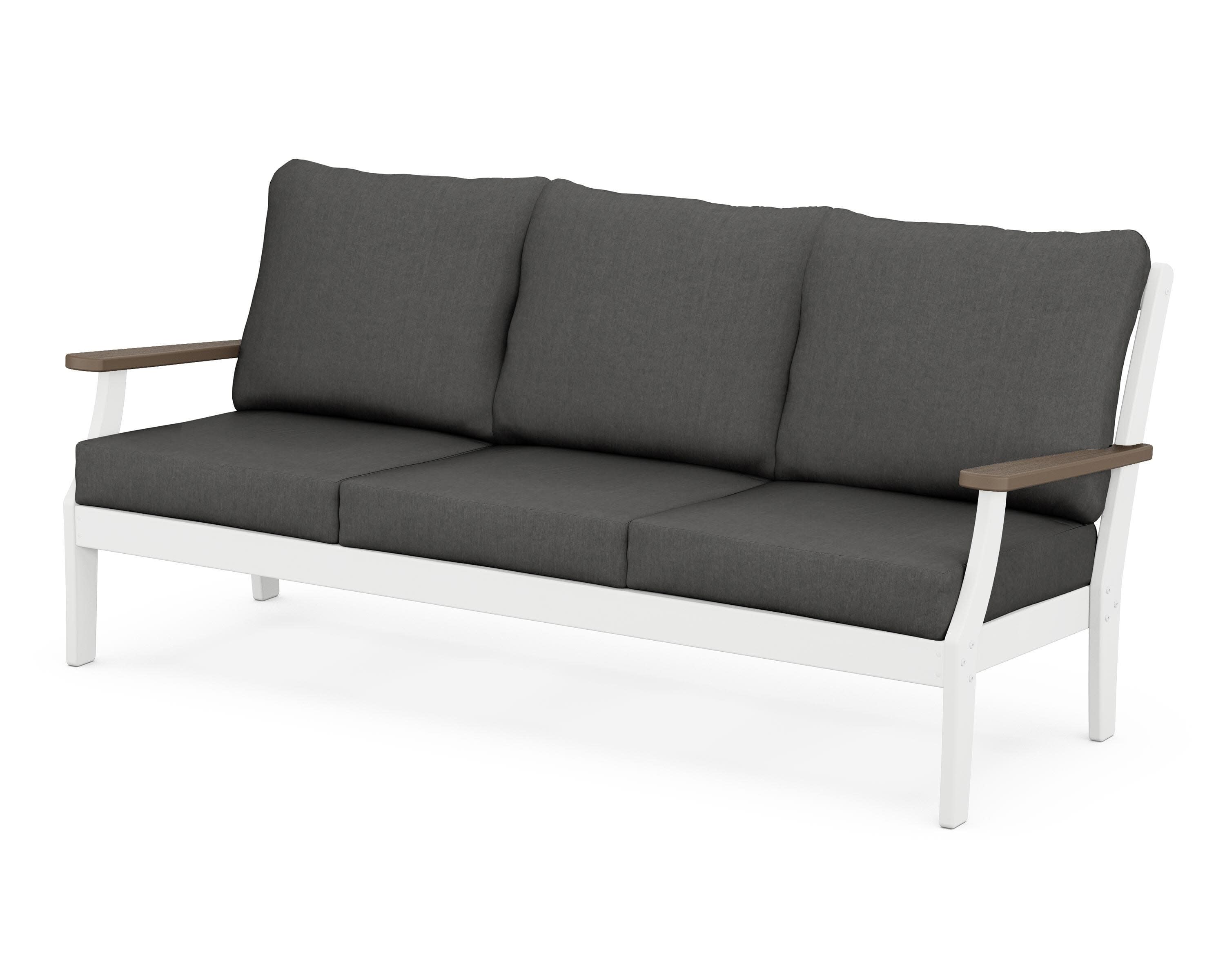 Braxton Deep Seating Sofa in White / Kona / Spectrum Carbon