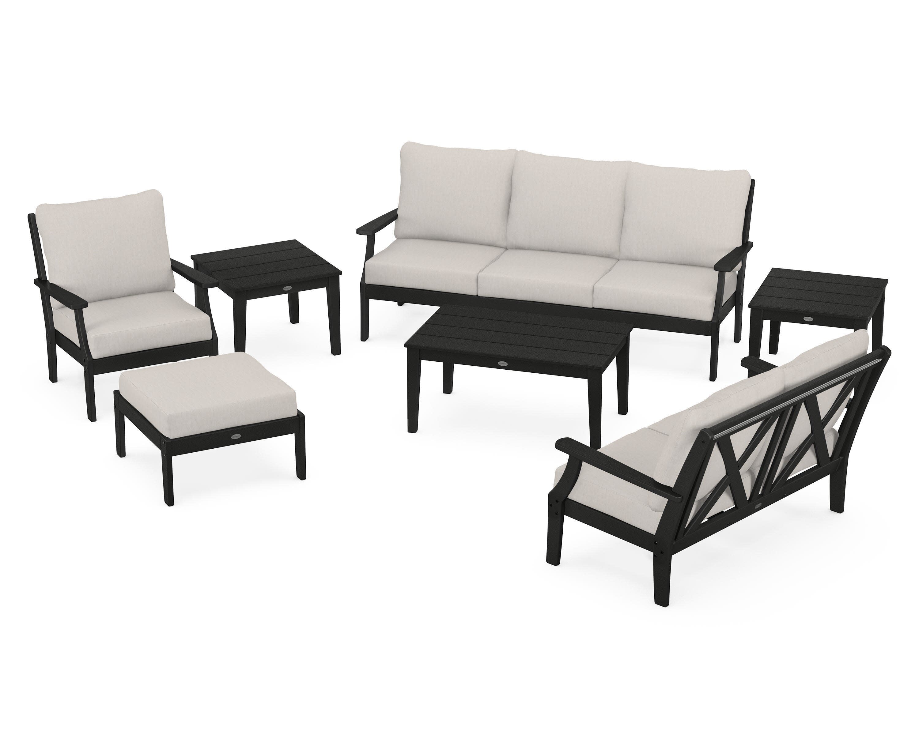Braxton 7-Piece Deep Seating Set in Black / Cast Ash