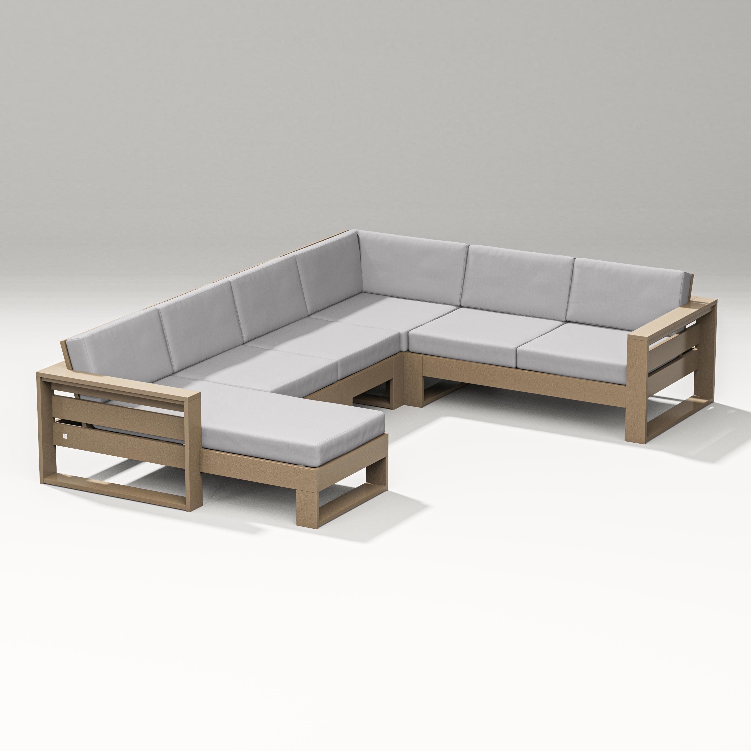 Latitude Corner Sectional with Left Chaise in Vintage Sahara / Granite