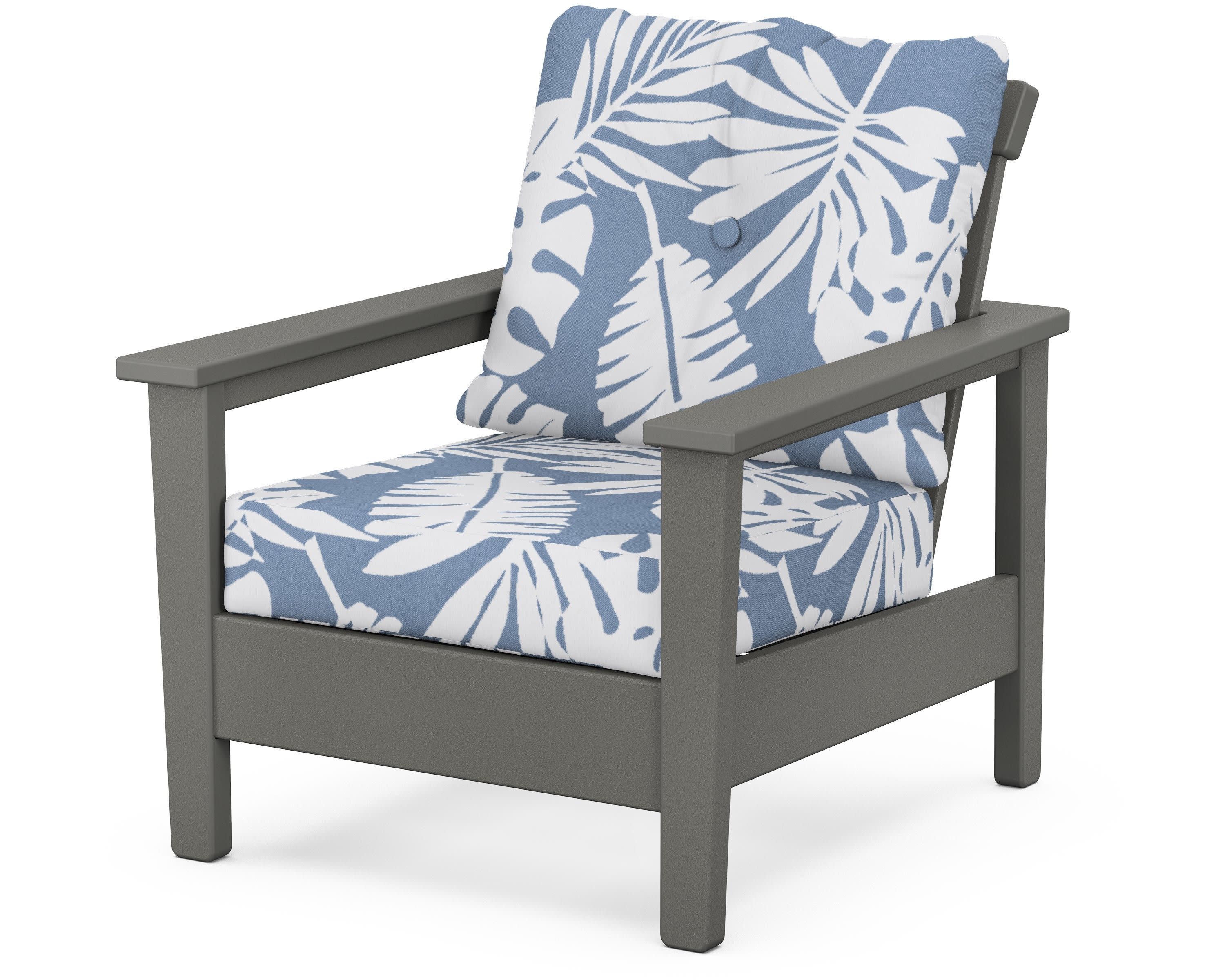Prescott Deep Seating Chair in Slate Grey / Leaf Sky Blue