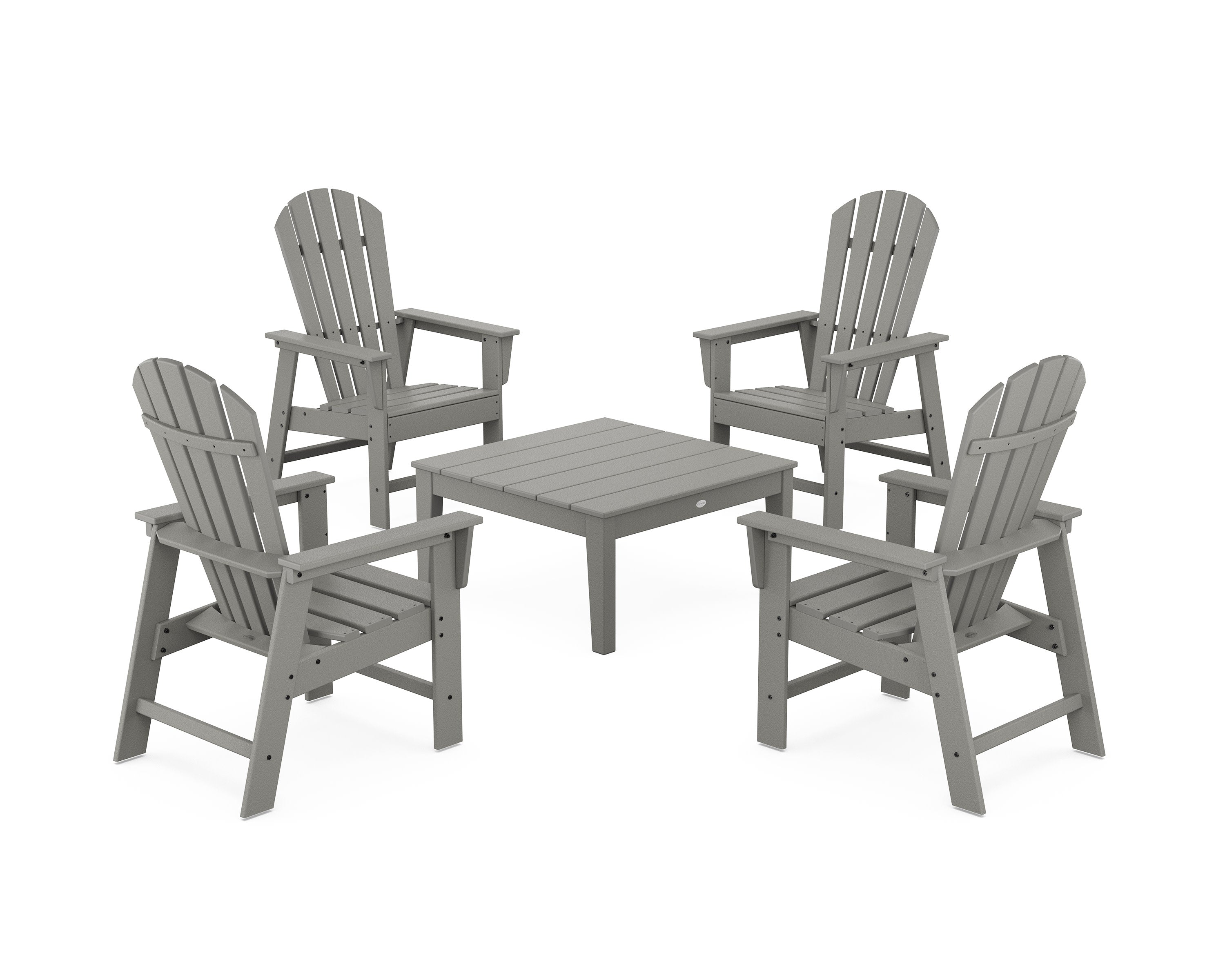 5-Piece South Beach Casual Chair Conversation Set with 36" Conversation Table in Slate Grey