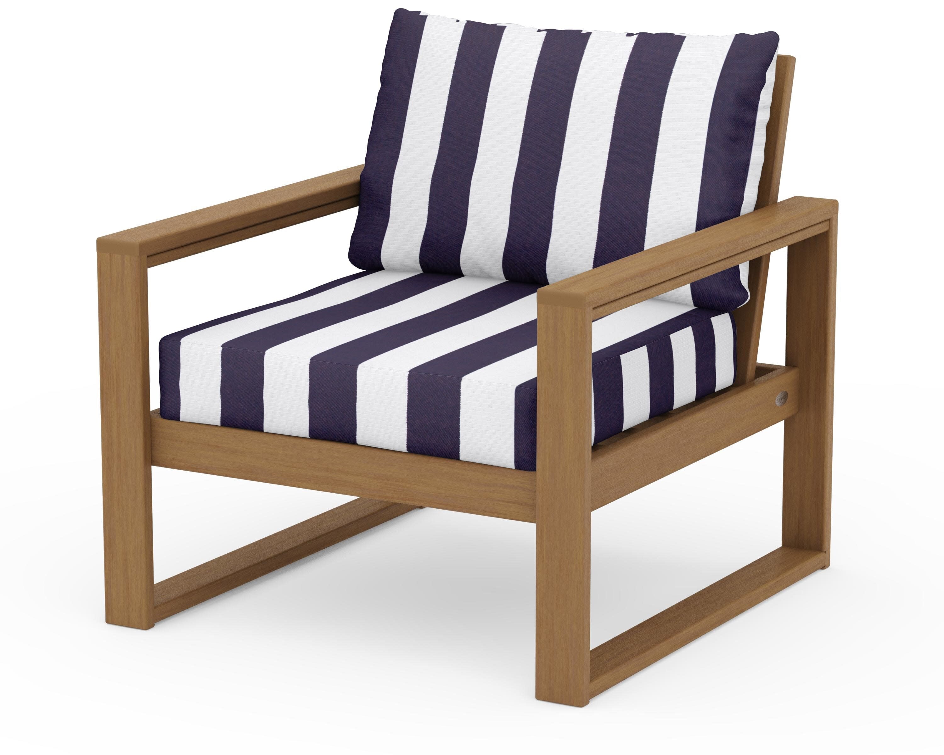 EDGE Club Chair in Natural / Cabana Stripe Navy