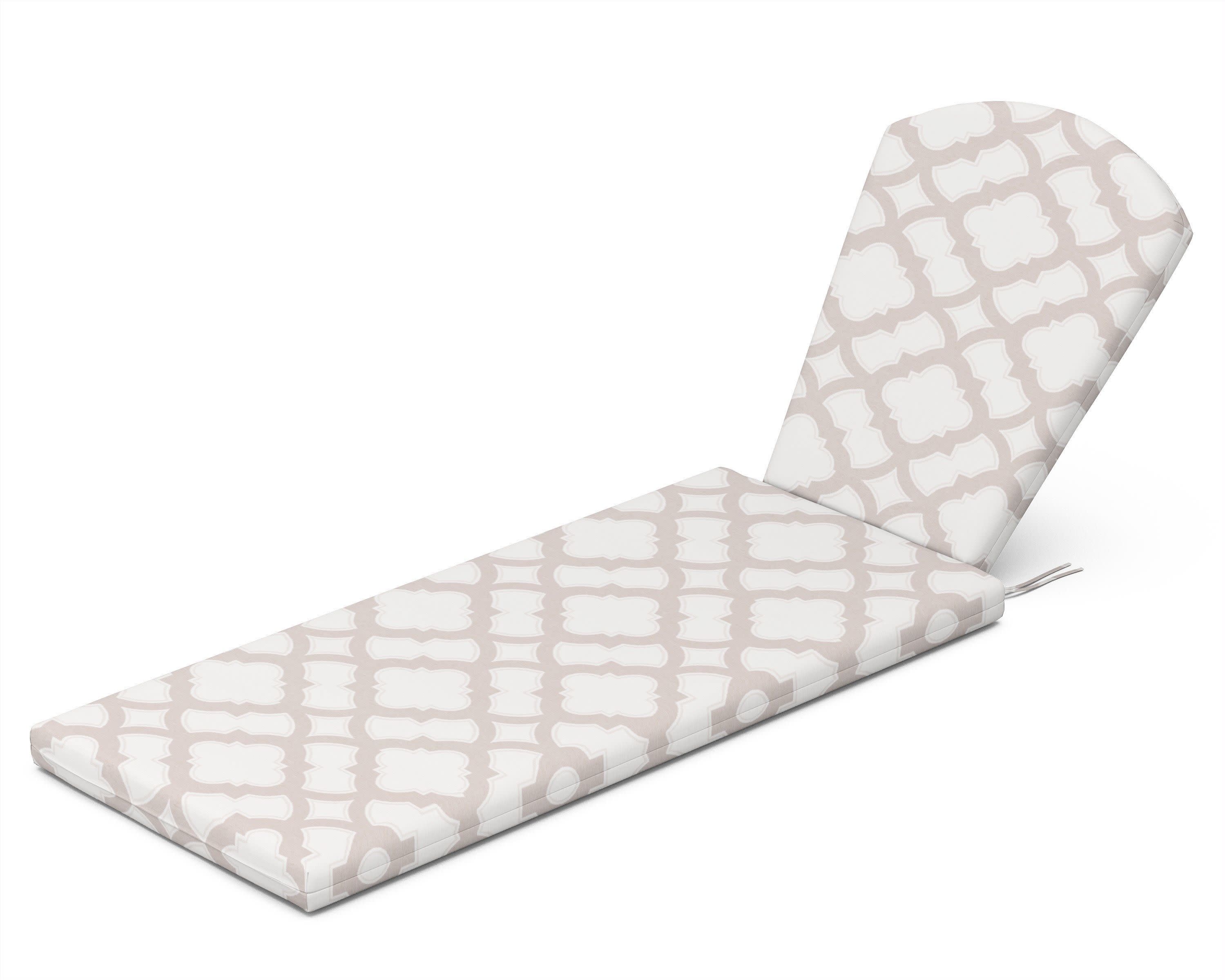 Chaise Cushion in Trellis Dune Burlap