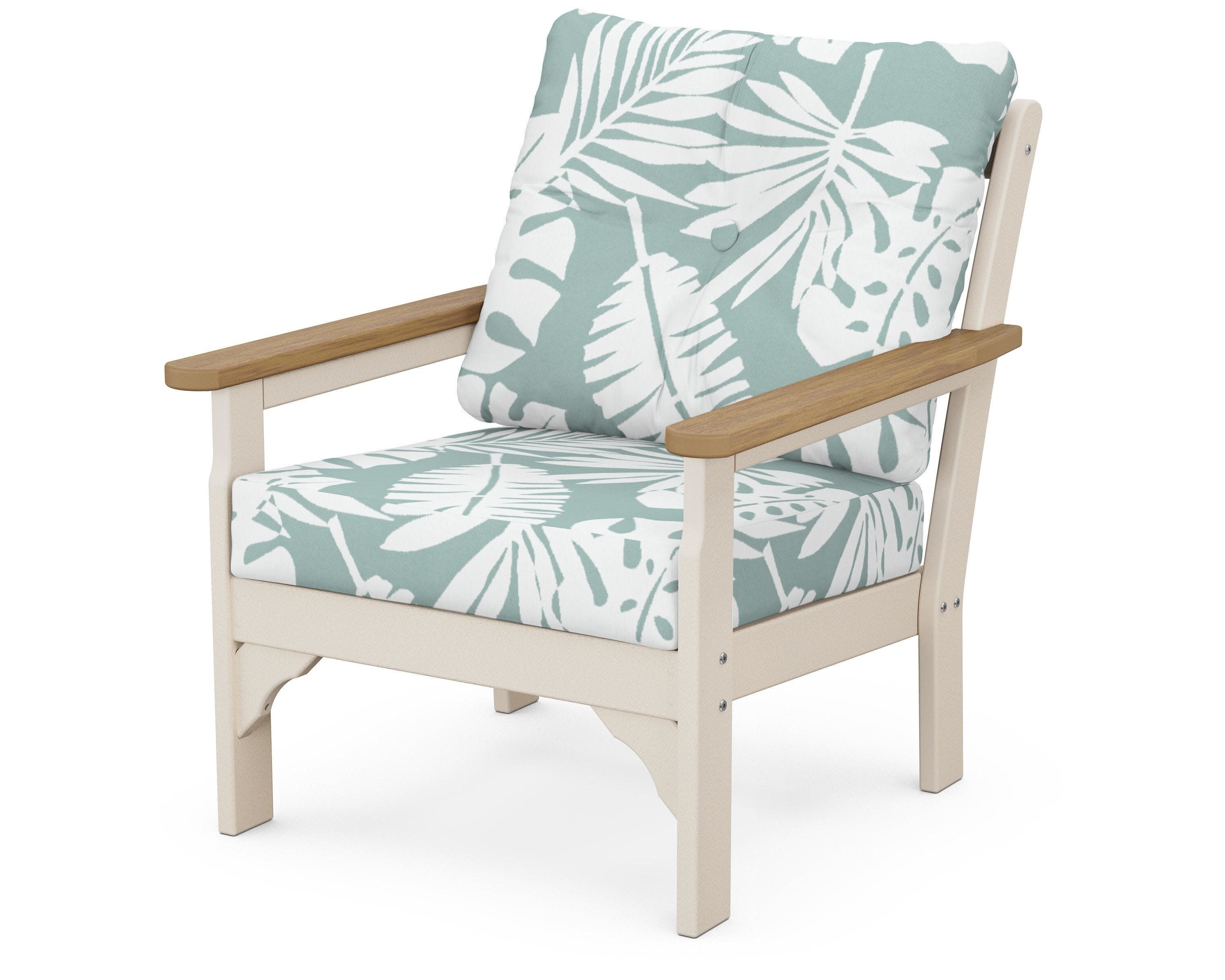 Vineyard Deep Seating Chair in Sand / Natural / Leaf Glacier Spa