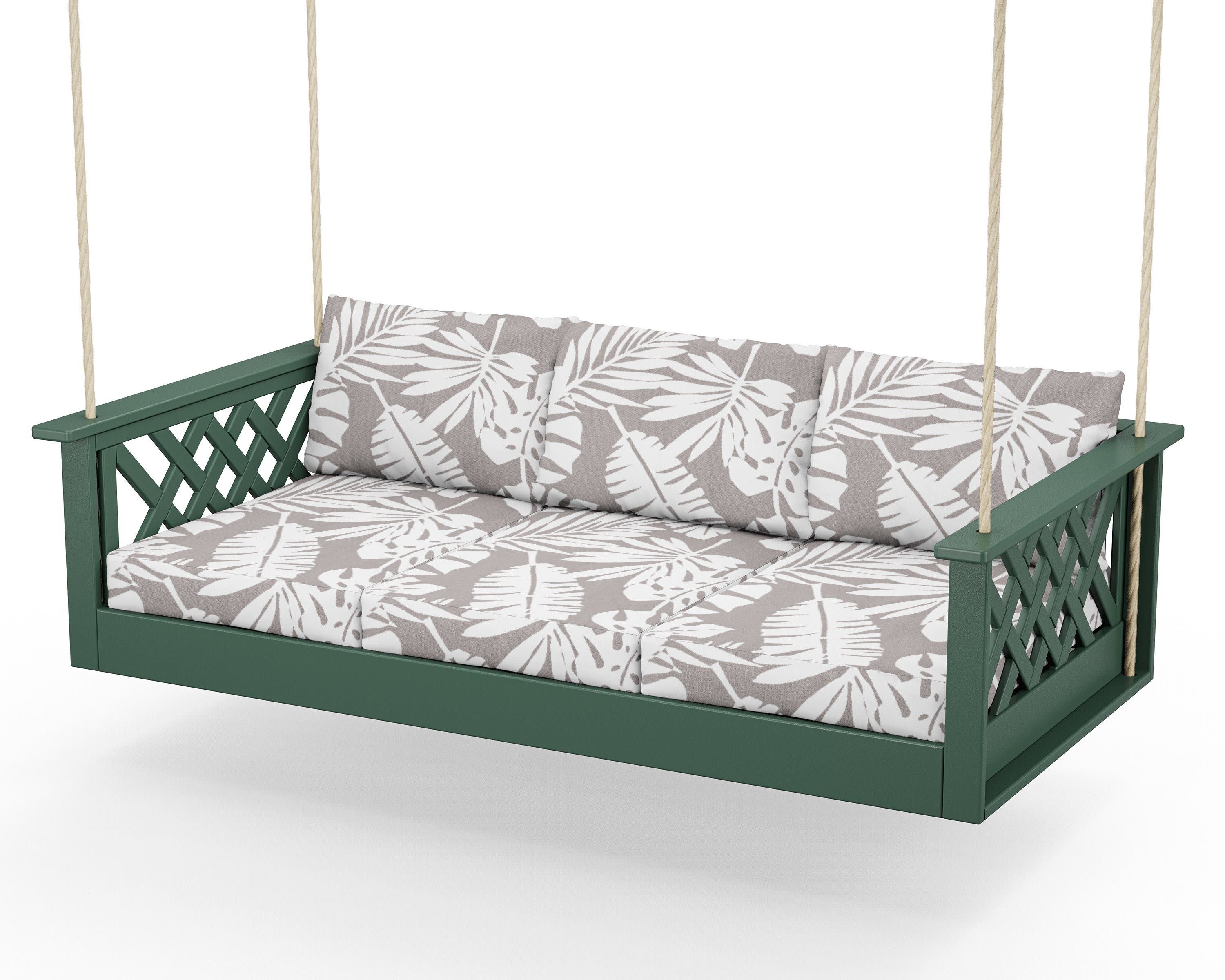 Wovendale Daybed Swing in Green / Leaf Grey Mist