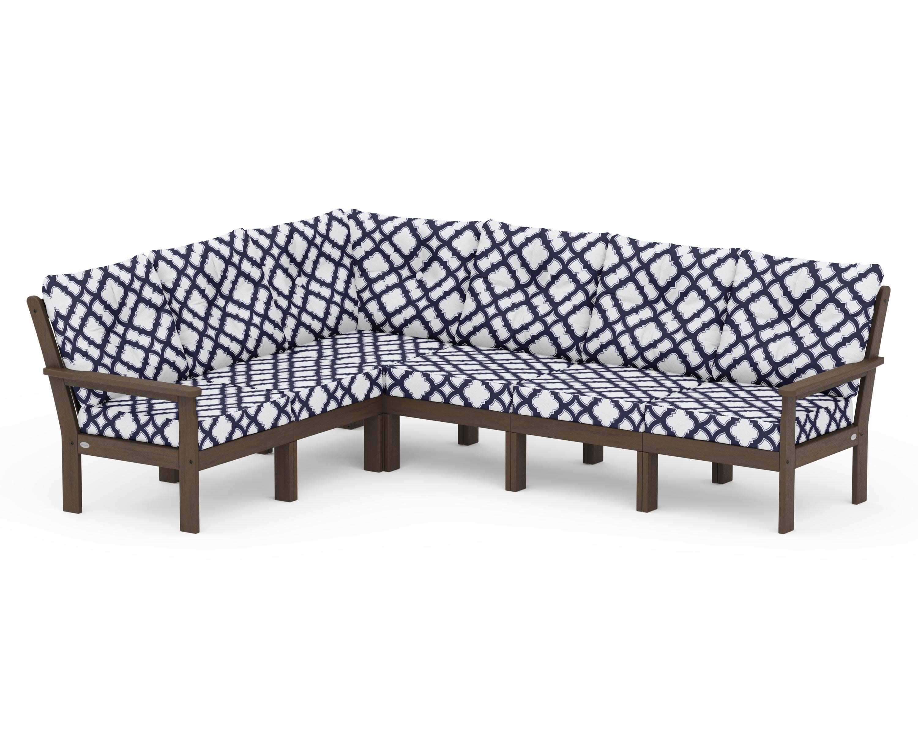 Vineyard 6-Piece Sectional in Kona / Trellis Navy