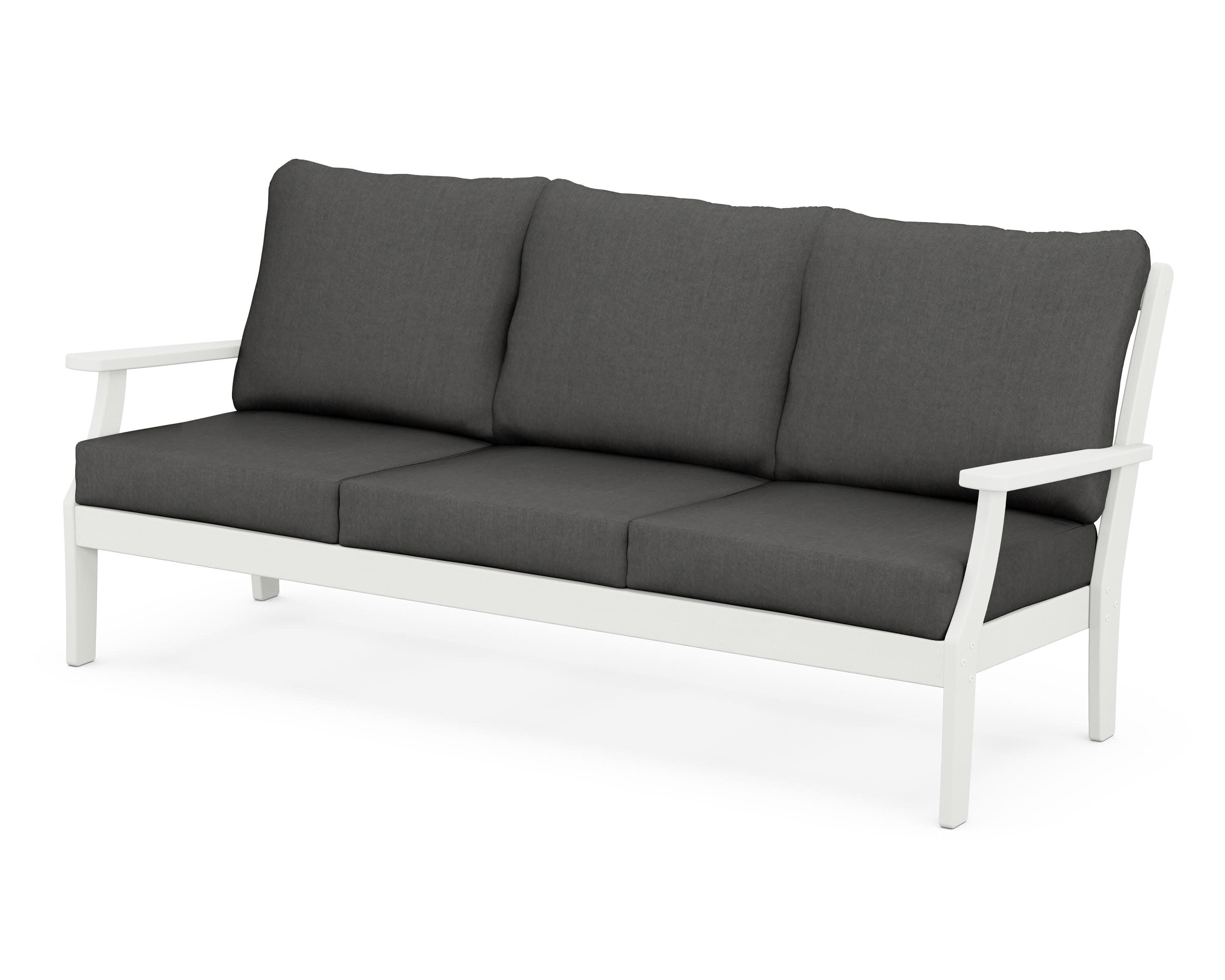 Braxton Deep Seating Sofa in Vintage White / Spectrum Carbon