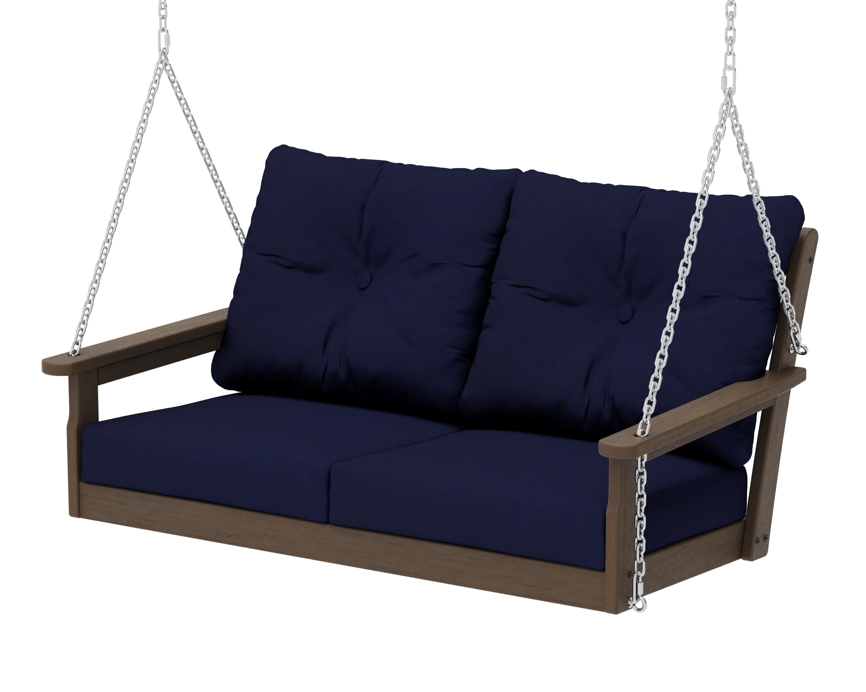 Vineyard Deep Seating Swing in Kona / Navy
