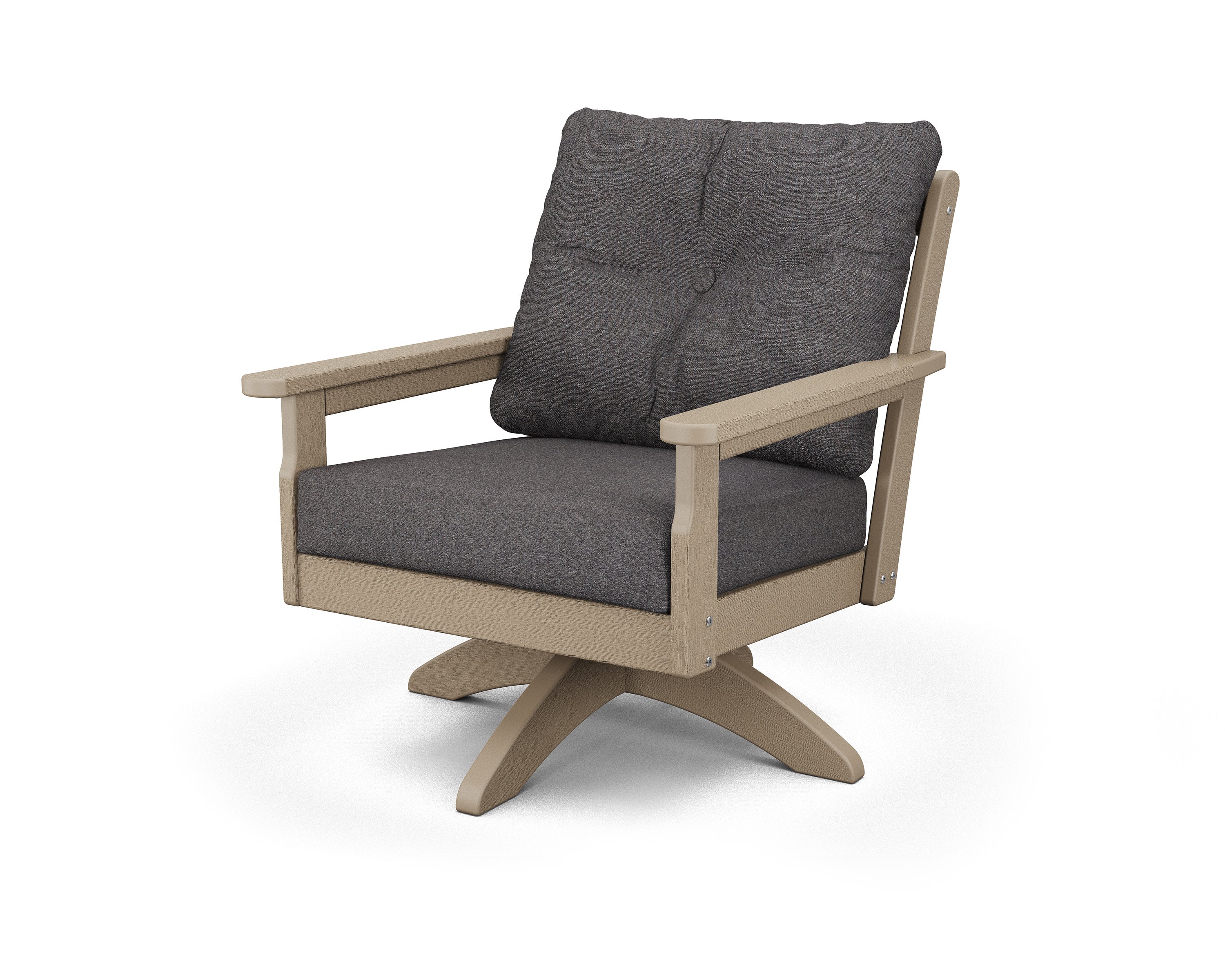 Vineyard Deep Seating Swivel Chair in Vintage Sahara / Ash Charcoal