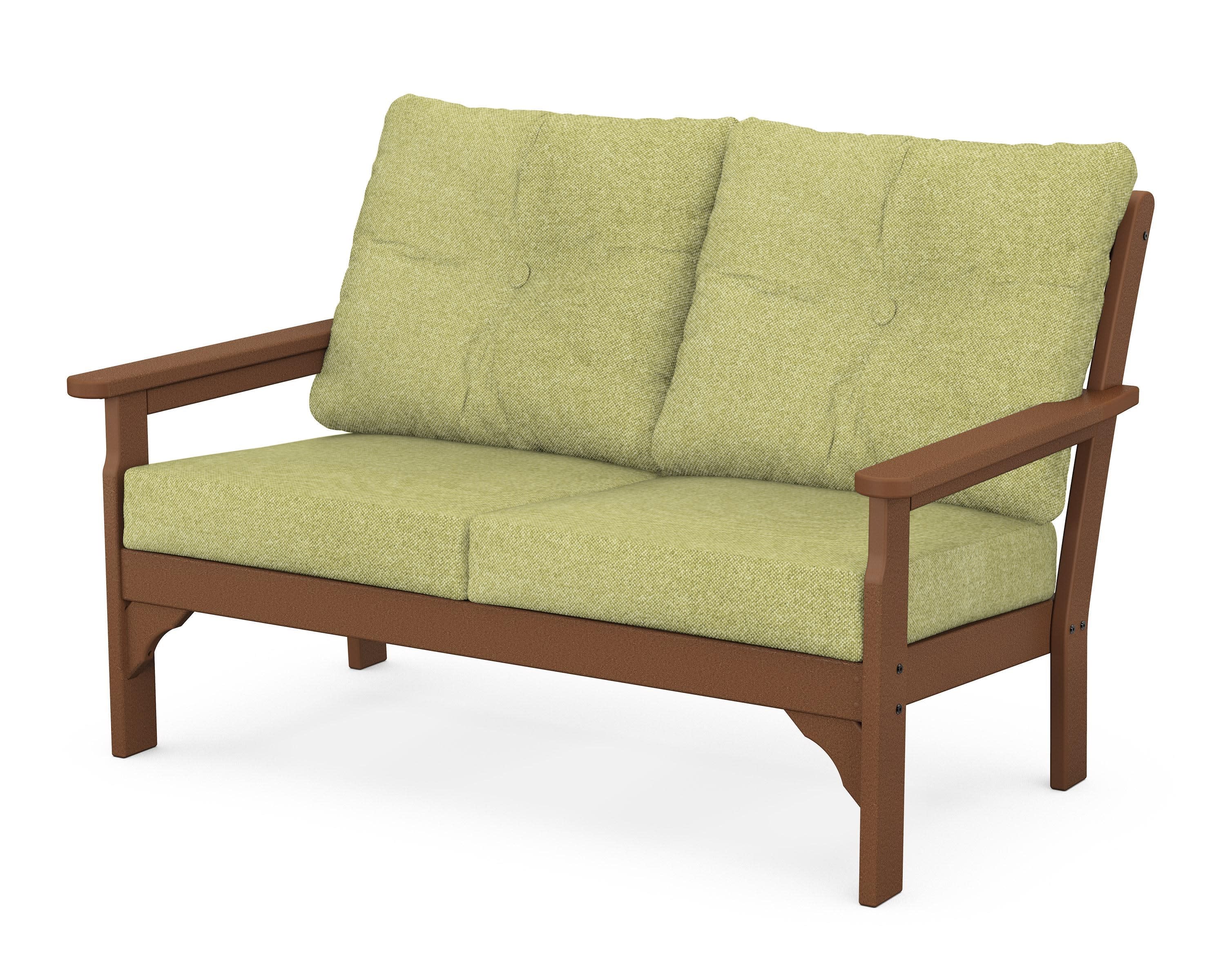 Vineyard Deep Seating Loveseat in Teak / Chartreuse Boucle