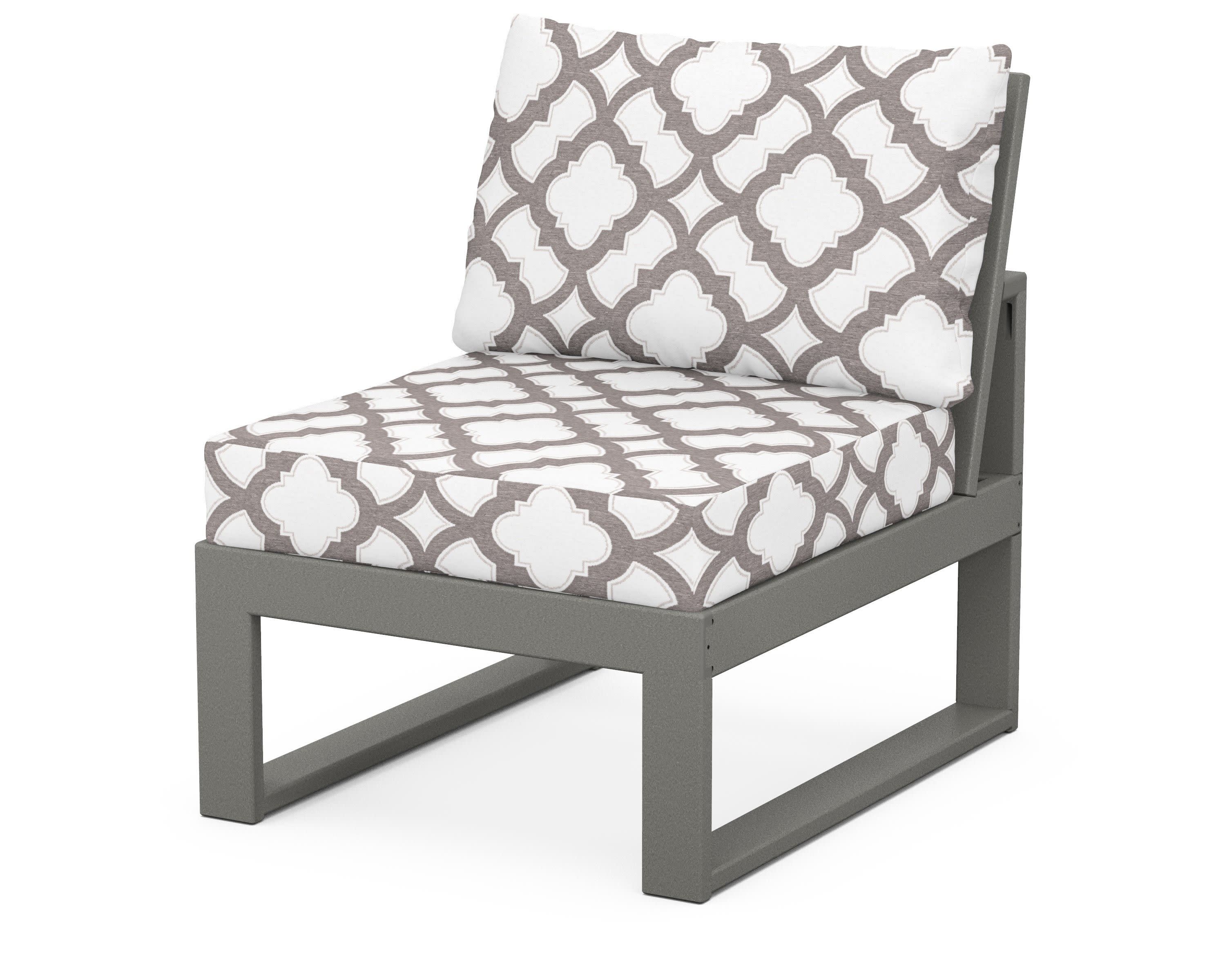 Modular Armless Chair in Slate Grey / Trellis Grey Mist