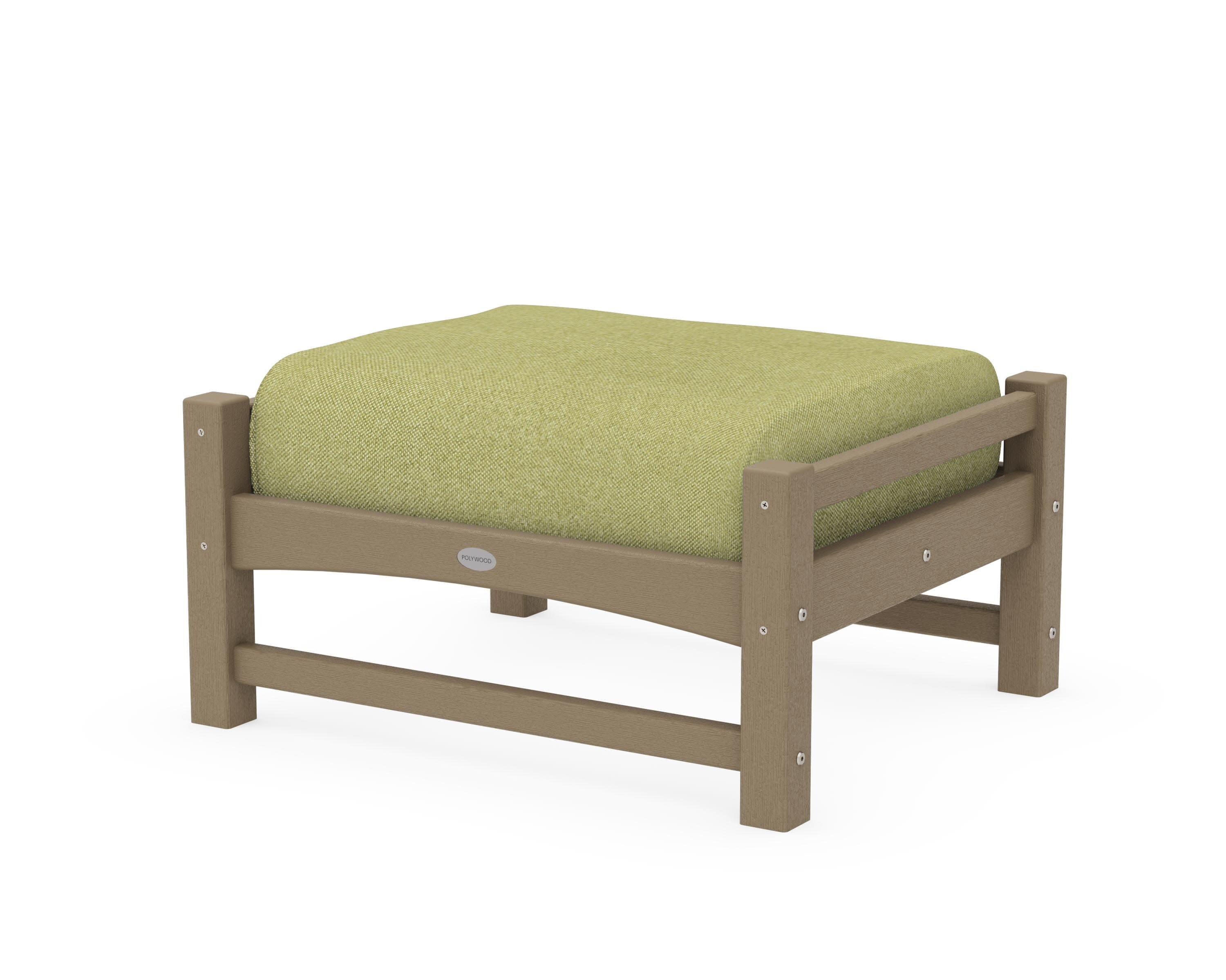 Club Ottoman in Vintage Sahara / Chartreuse Boucle