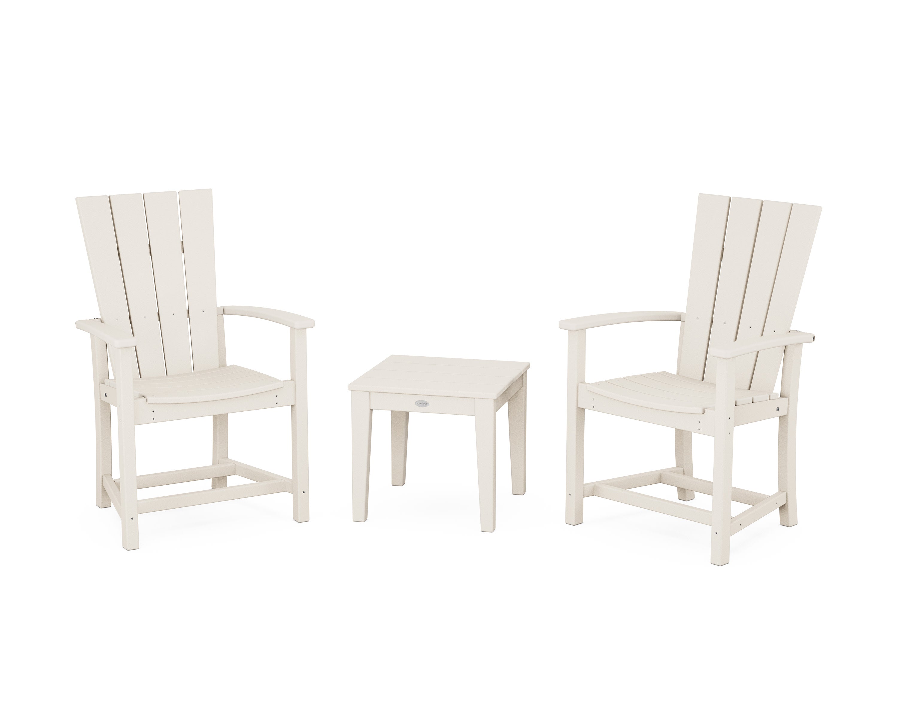 Quattro 3-Piece Upright Adirondack Chair Set in Sand