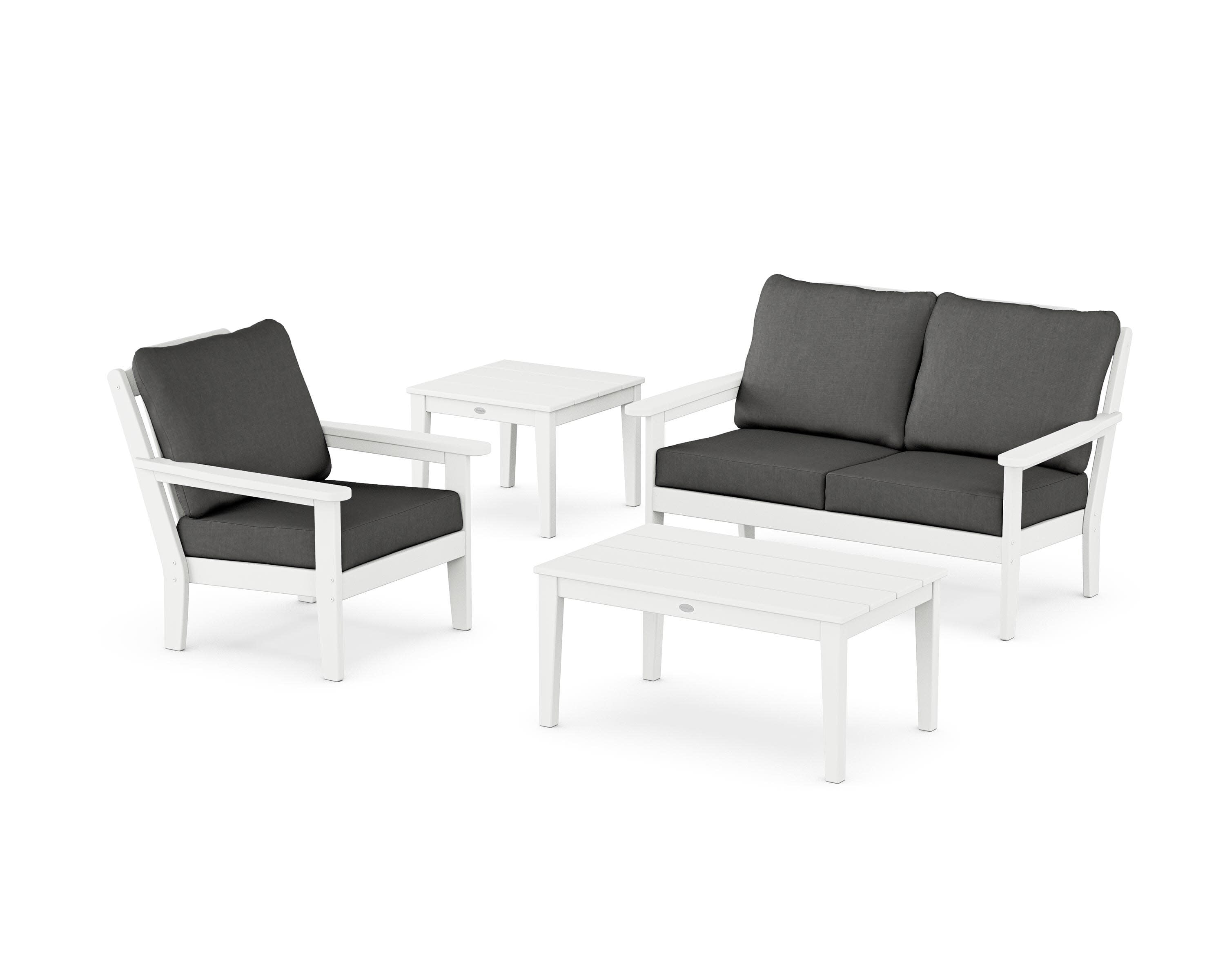 Wovendale 4-Piece Deep Seating Set in White / Spectrum Carbon