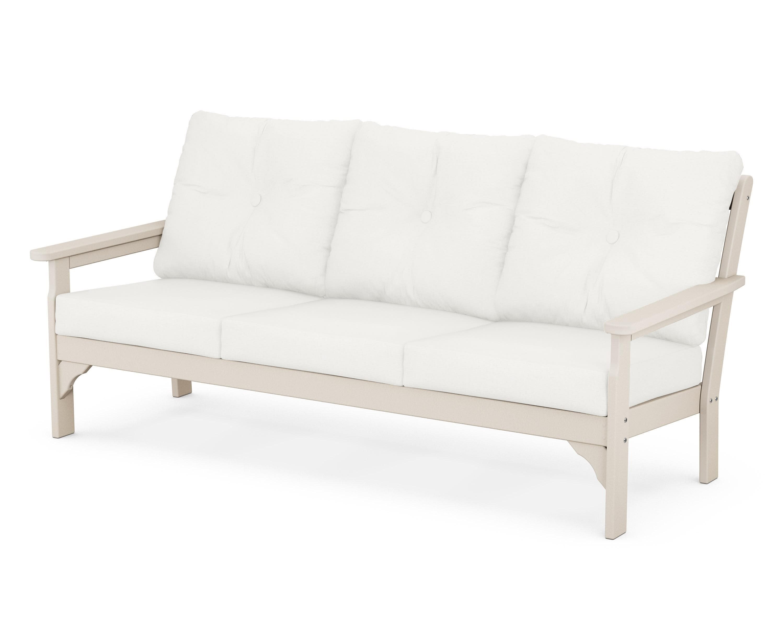 Vineyard Deep Seating Sofa in Sand / Natural Linen