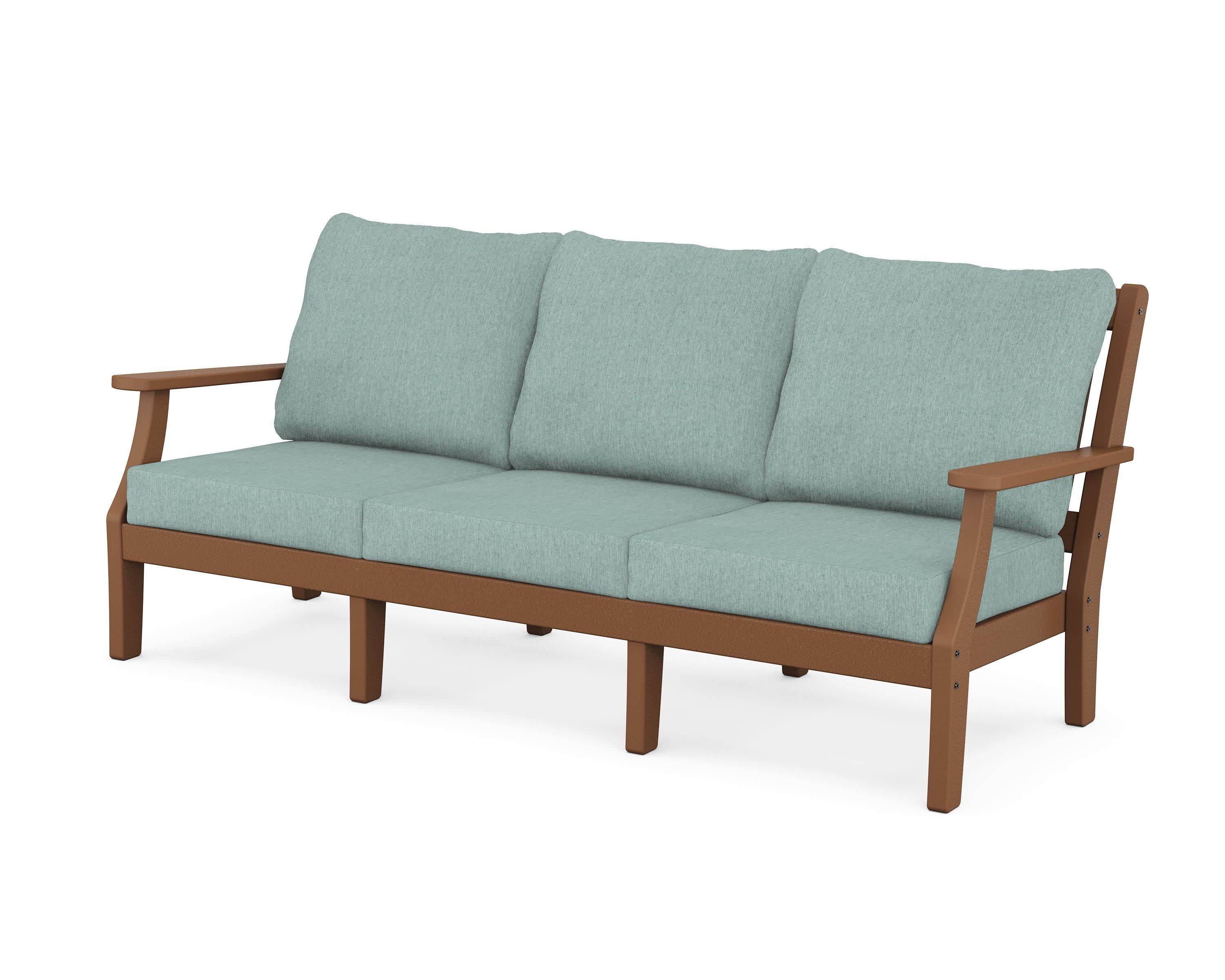 Chinoiserie Deep Seating Sofa in Teak / Glacier Spa