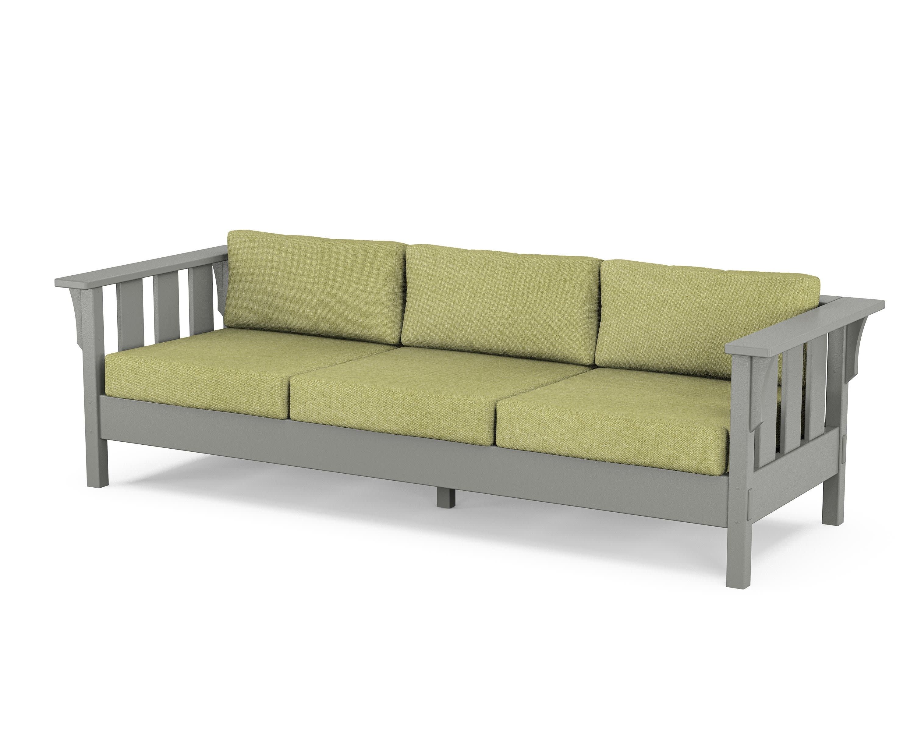 Acadia Deep Seating Sofa in Slate Grey / Chartreuse Boucle