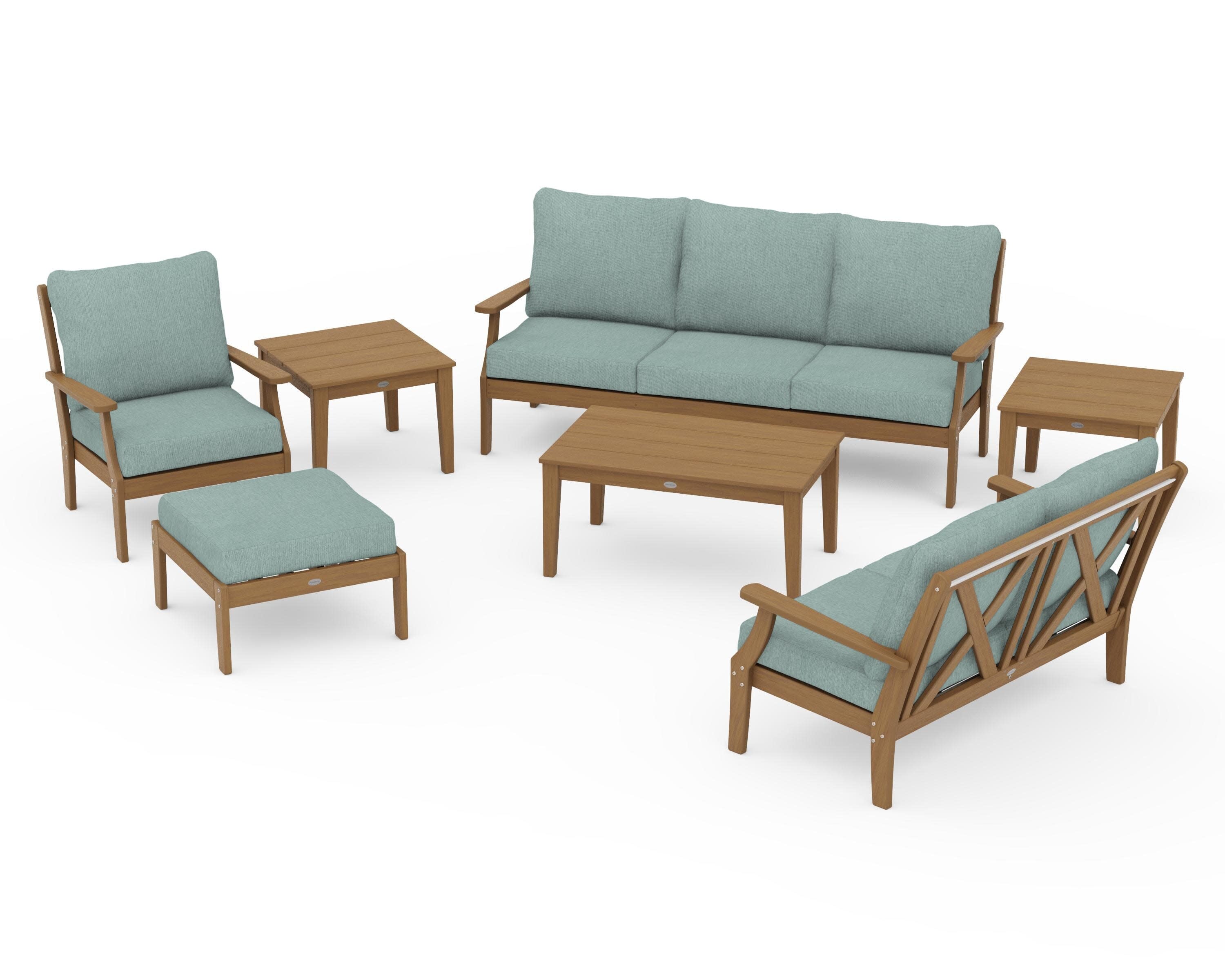 Braxton 7-Piece Deep Seating Set in Natural / Glacier Spa