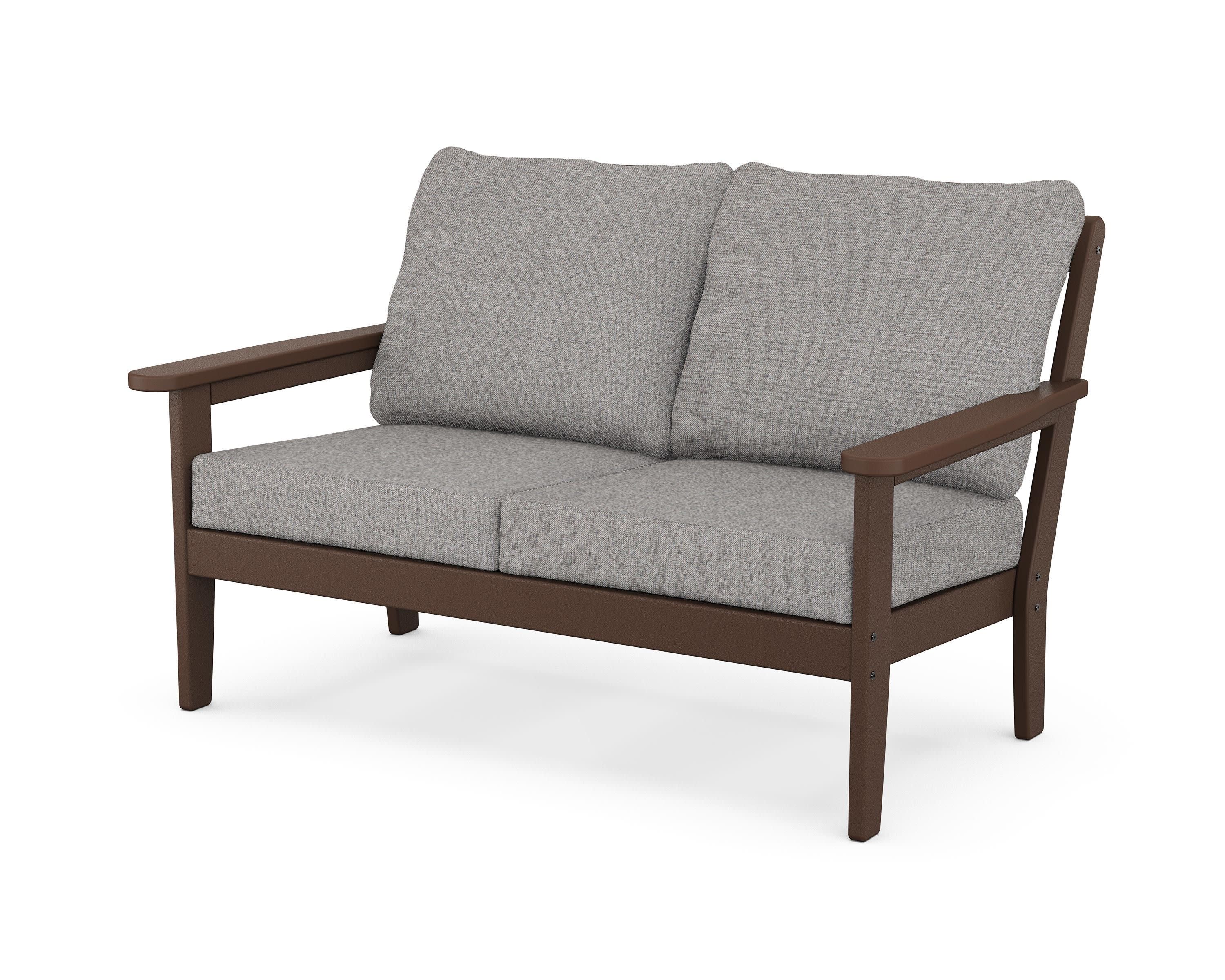 Cottage Deep Seating Loveseat in Mahogany / Grey Mist