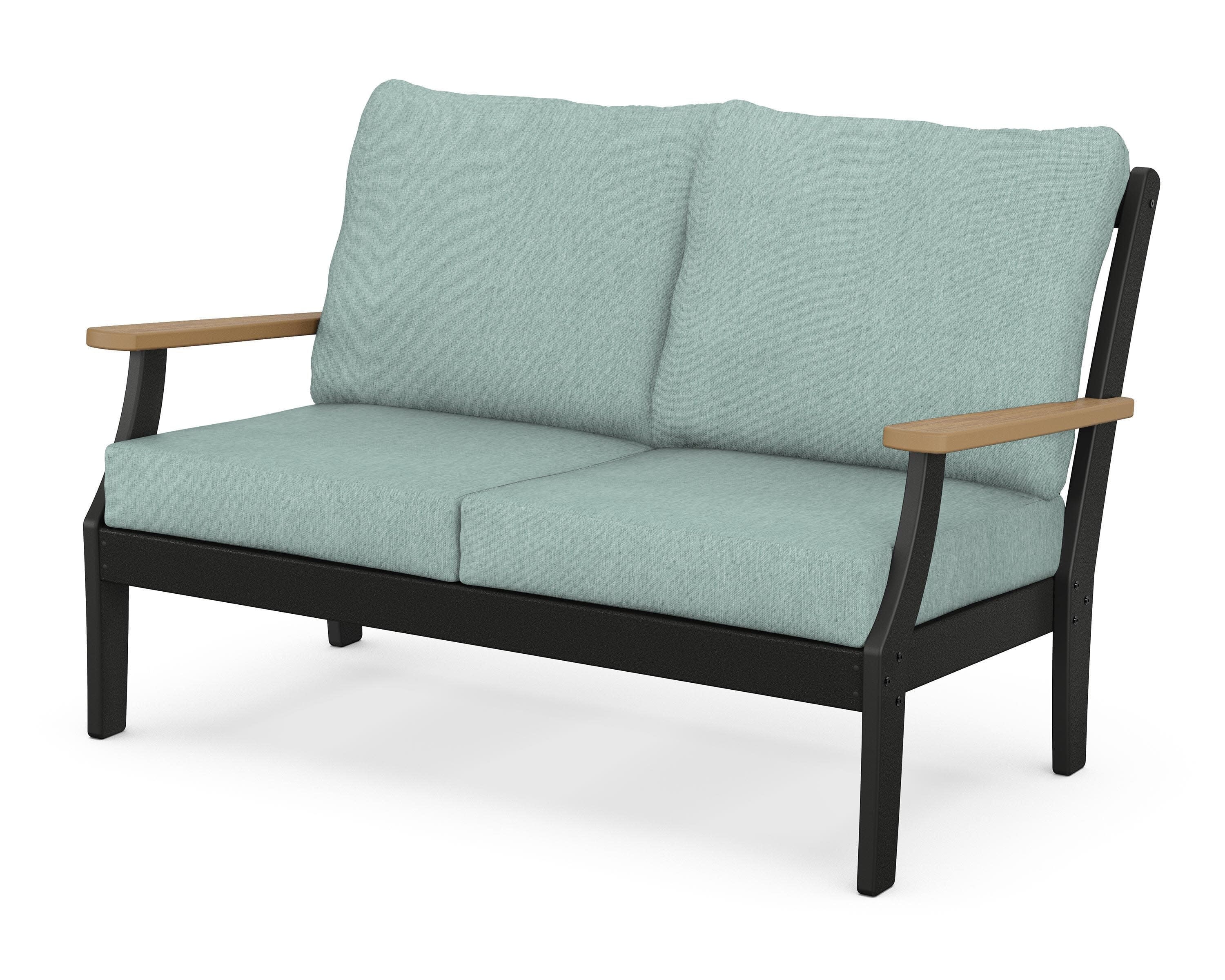 Braxton Deep Seating Loveseat in Black / Natural / Glacier Spa