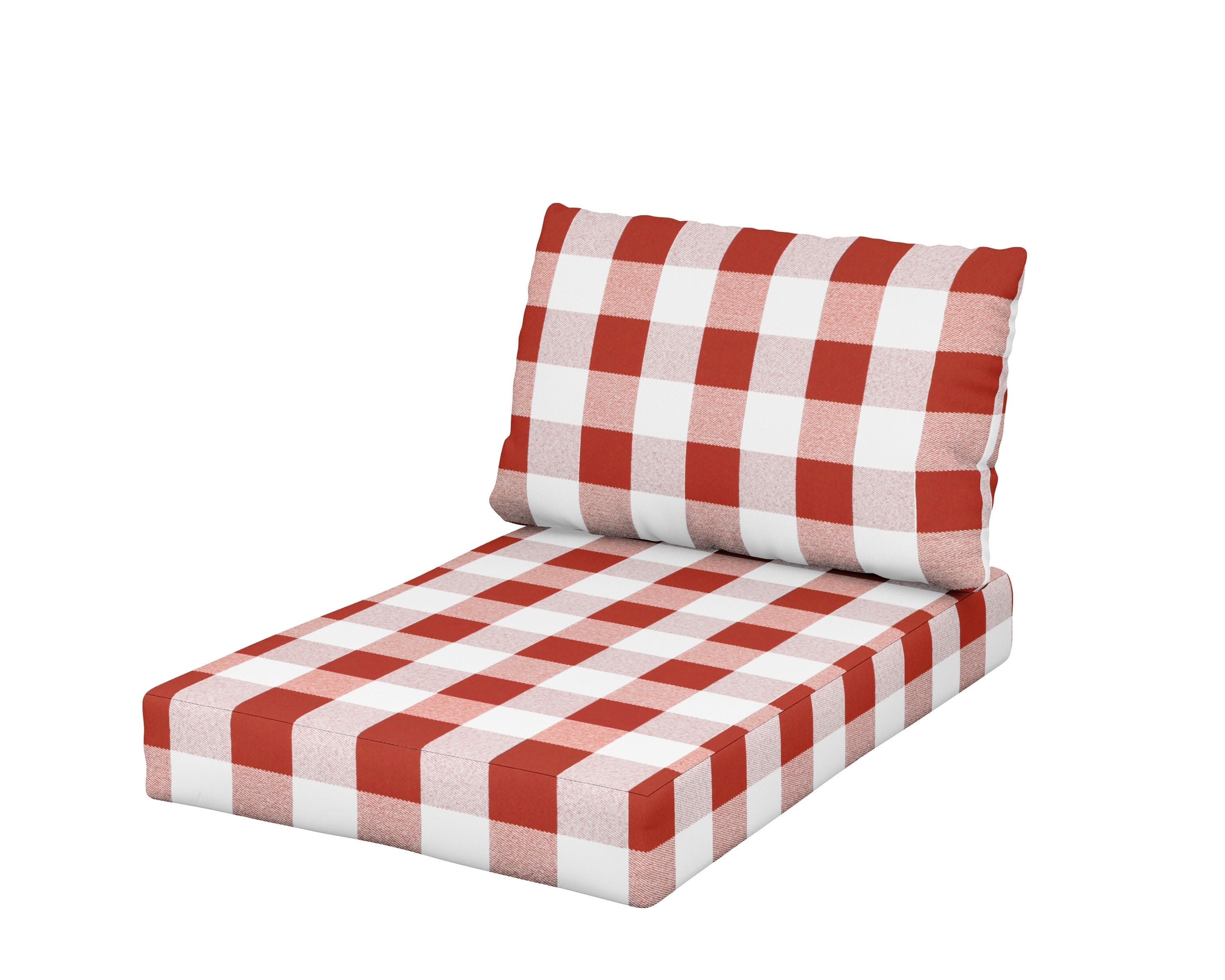 Daybed Swing Seat/Back Cushion in Buffalo Plaid Crimson