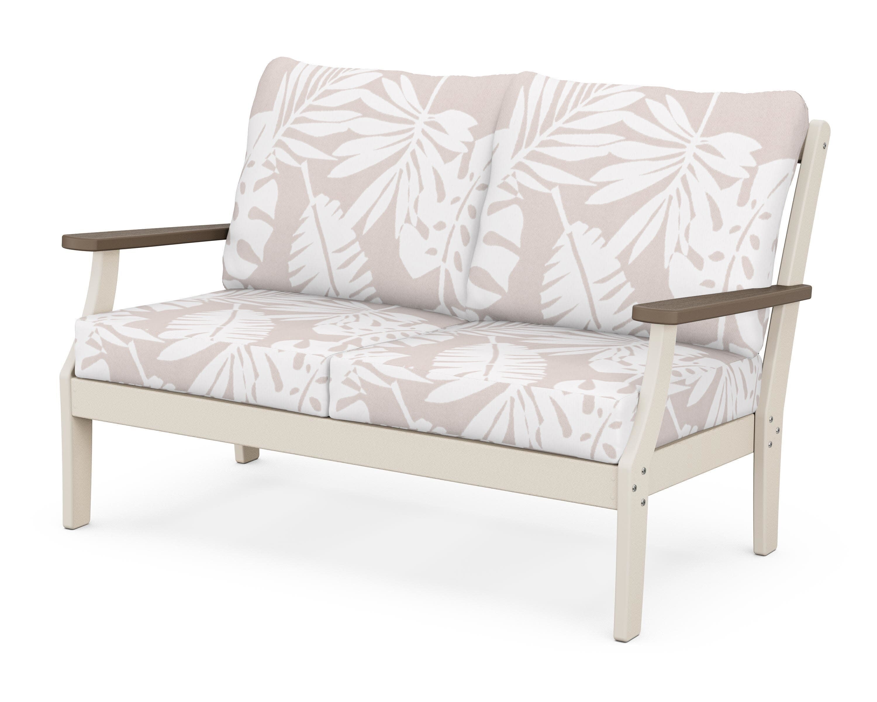 Braxton Deep Seating Loveseat in Sand / Kona / Leaf Dune Burlap