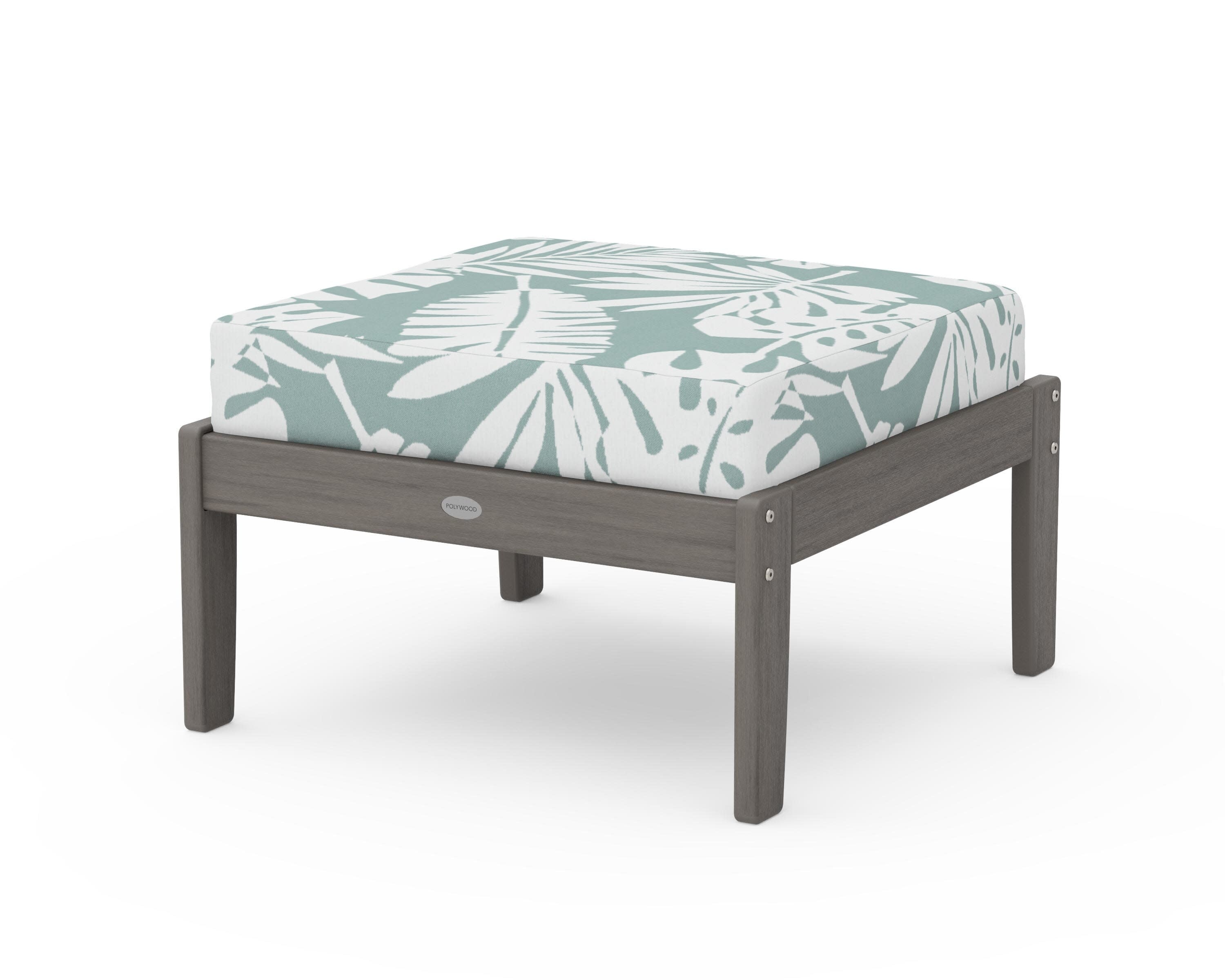 Braxton Deep Seating Ottoman in Driftwood / Leaf Glacier Spa
