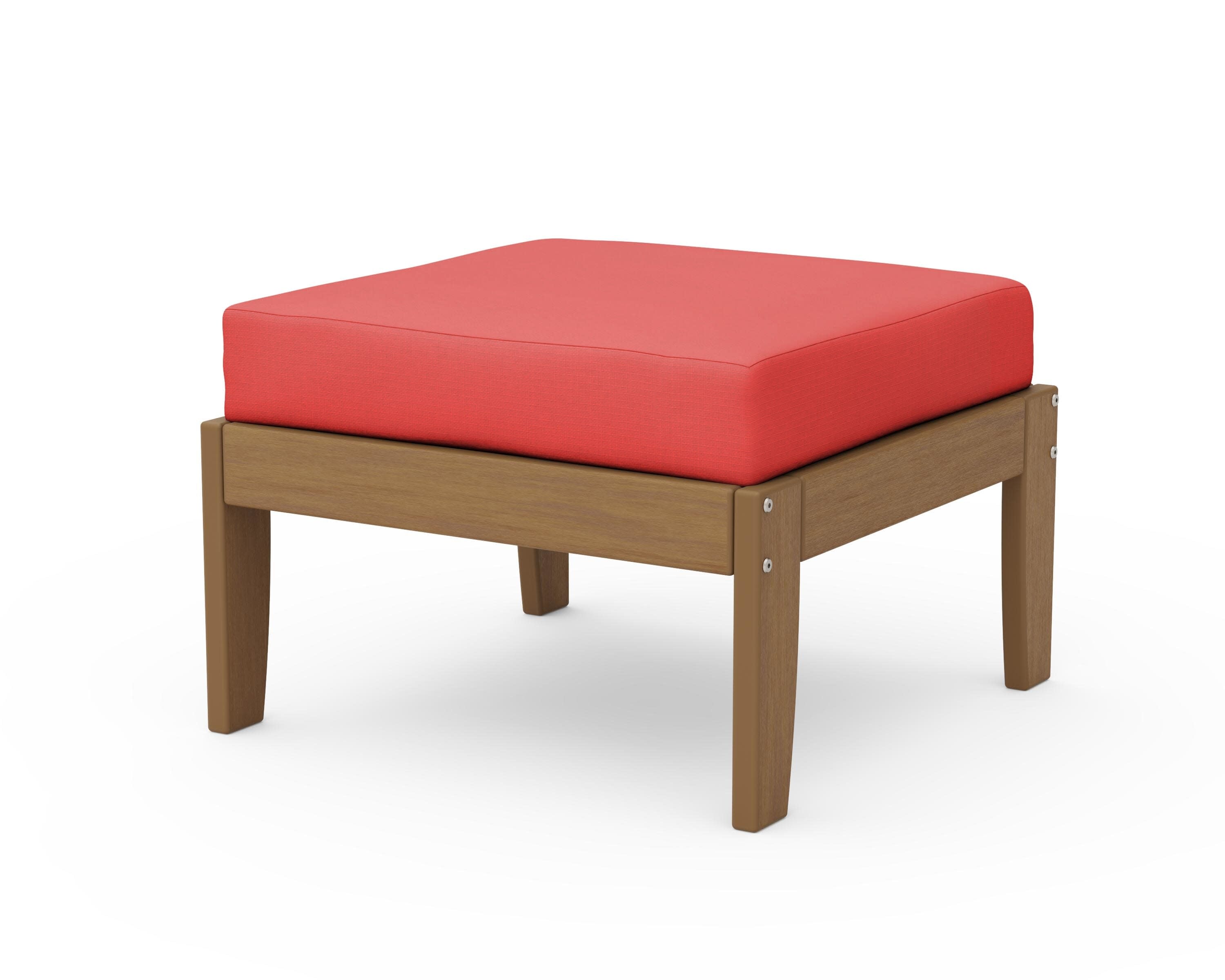 Modular Ottoman - Classic in Natural / Crimson Linen