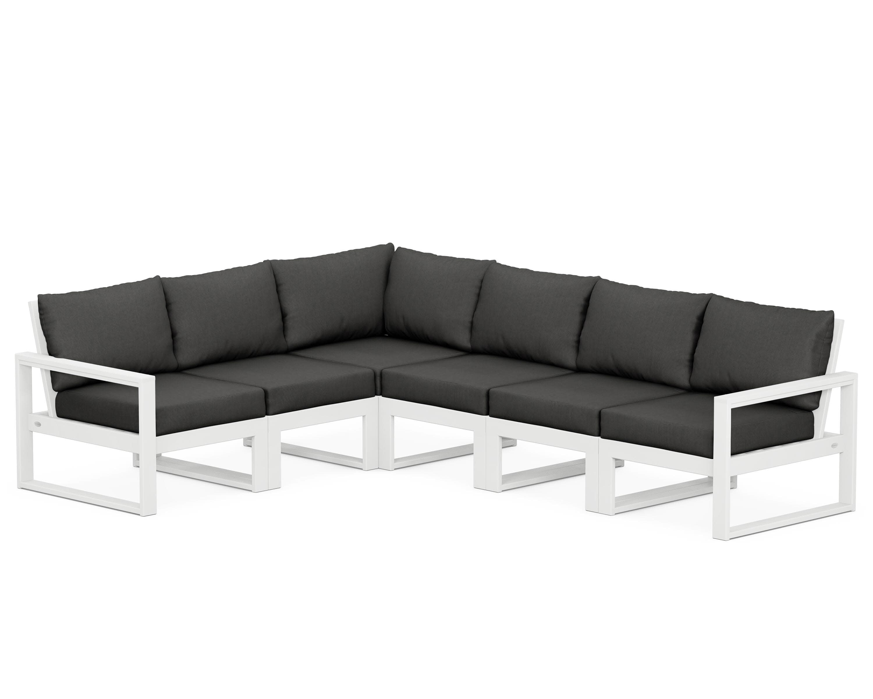 EDGE 6-Piece Modular Deep Seating Set in White / Spectrum Carbon