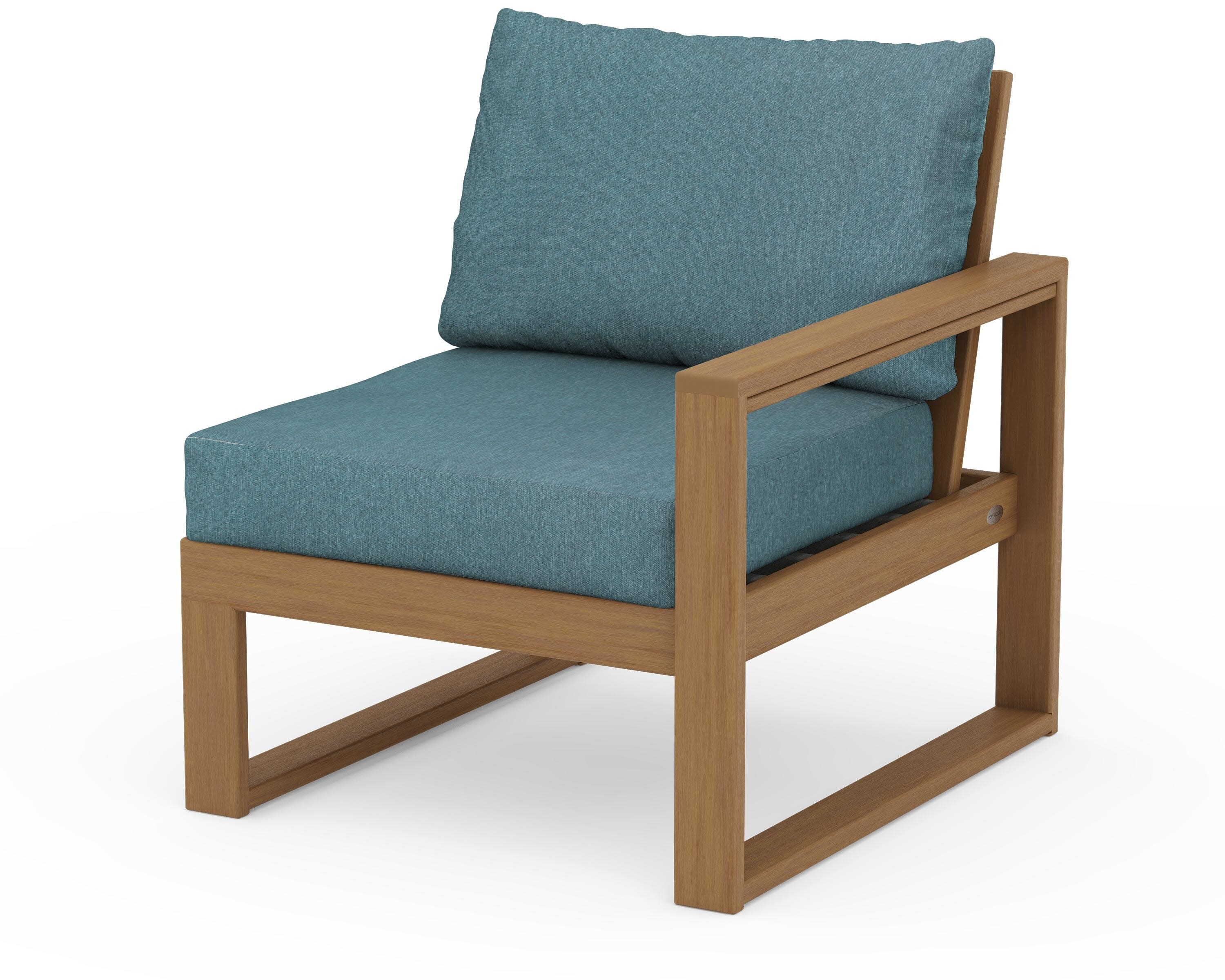 EDGE Modular Right Arm Chair in Natural / Ocean Teal
