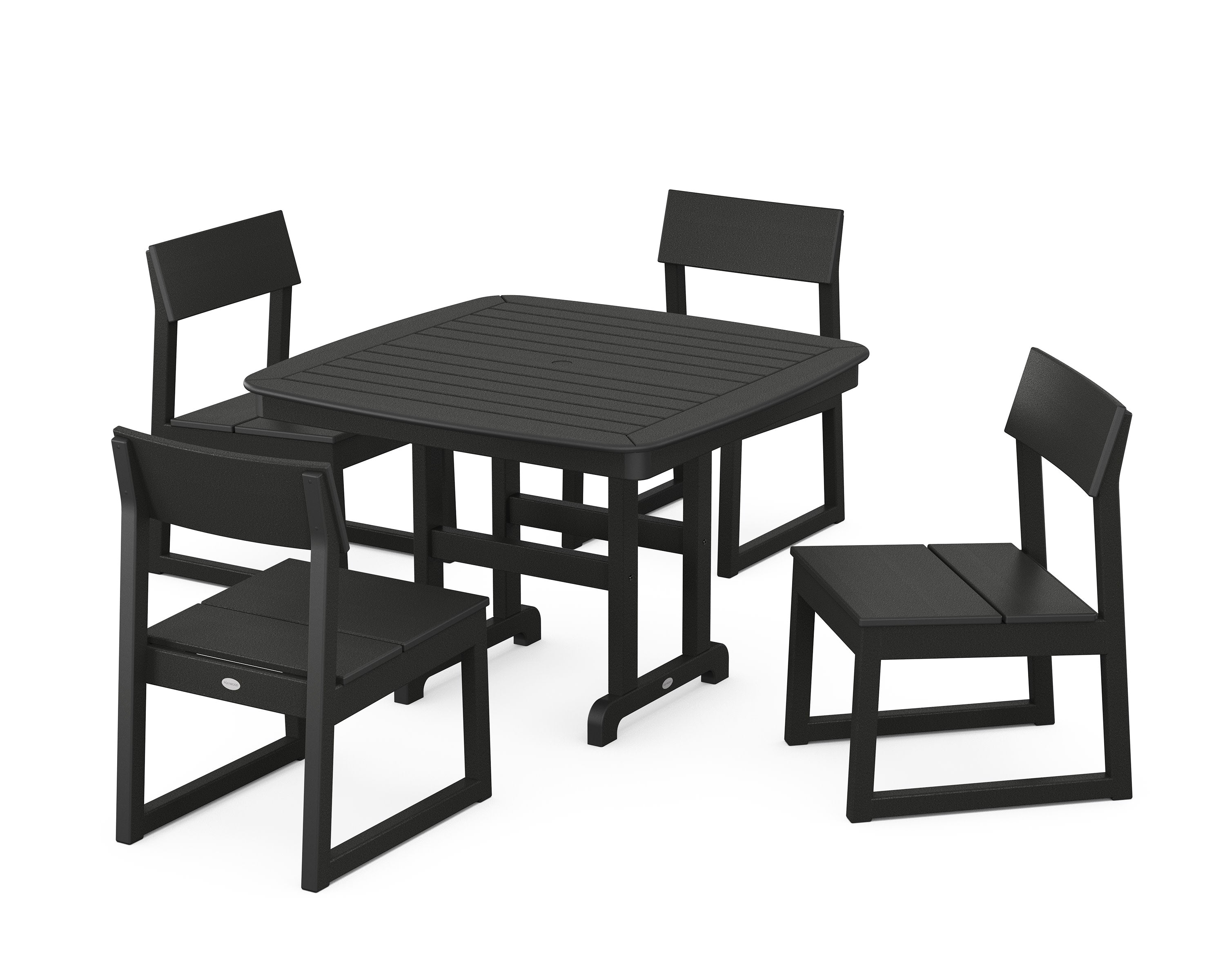 EDGE Side Chair 5-Piece Dining Set with Trestle Legs in Black
