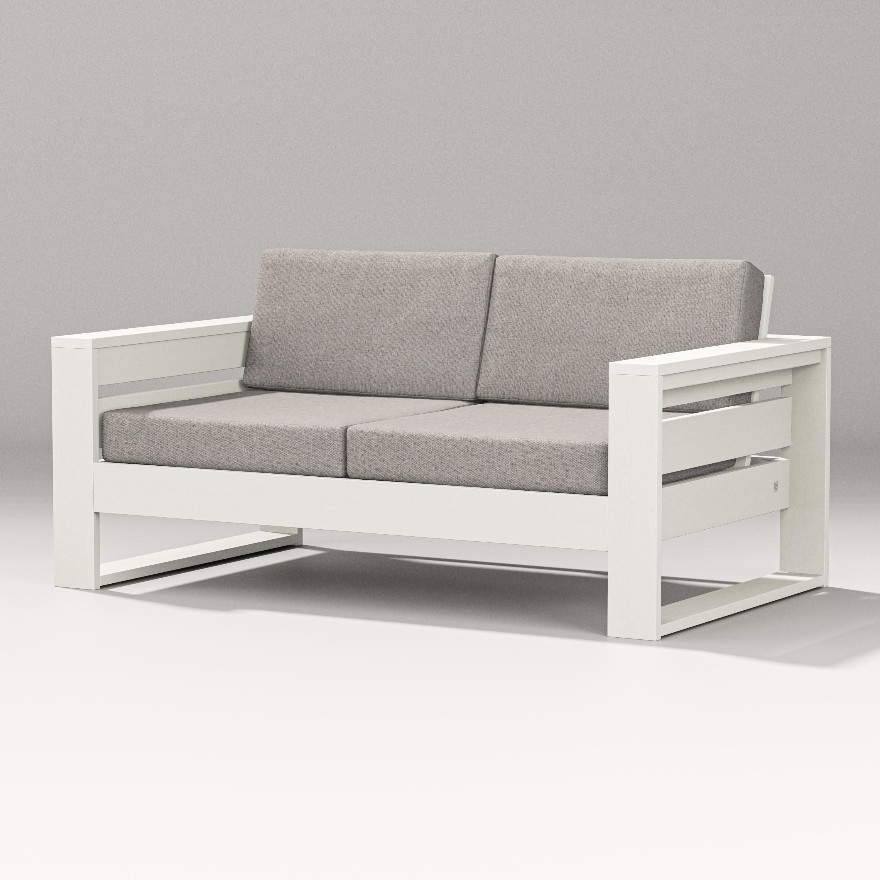 Latitude Loveseat in Vintage White / Weathered Tweed