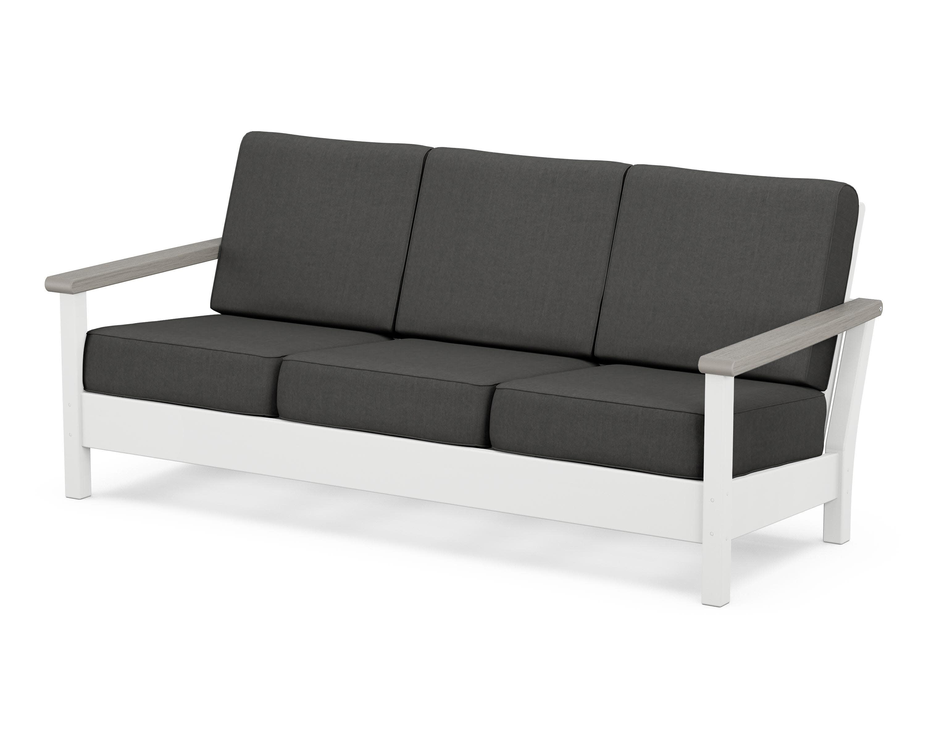 Harbour Deep Seating Sofa in White / Driftwood / Spectrum Carbon