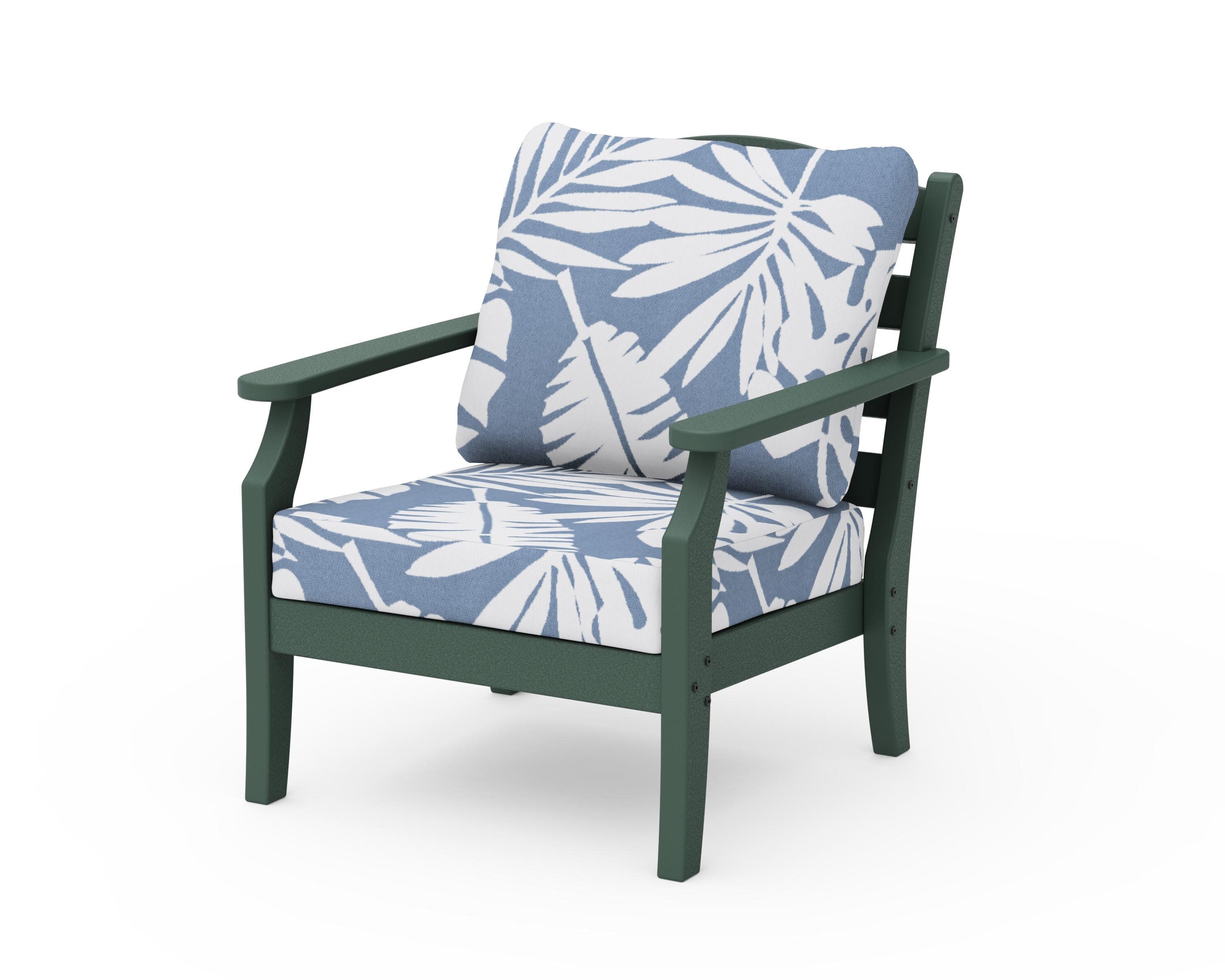 Savannah Deep Seating Chair in Green / Leaf Sky Blue