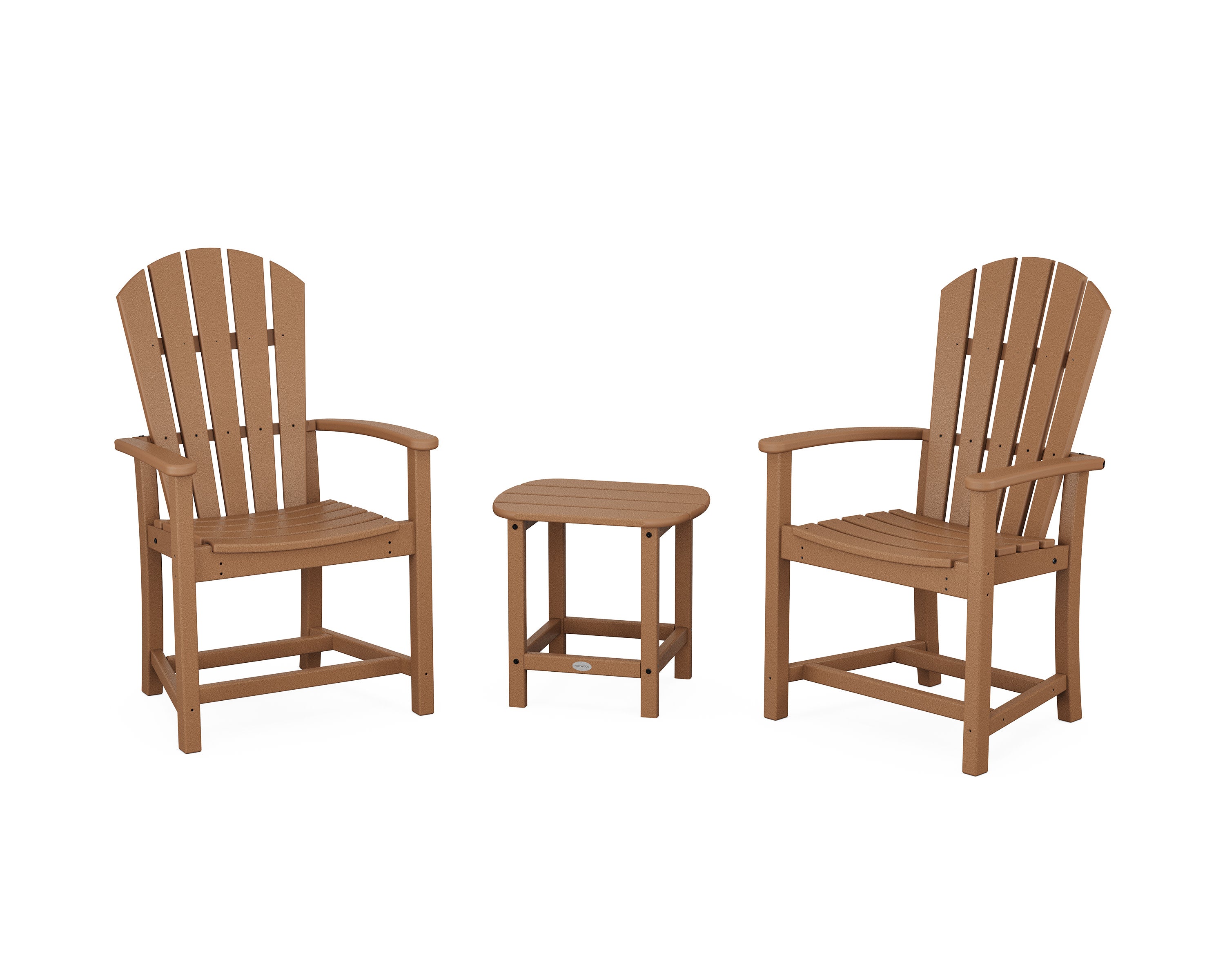 Palm Coast 3-Piece Upright Adirondack Chair Set in Teak