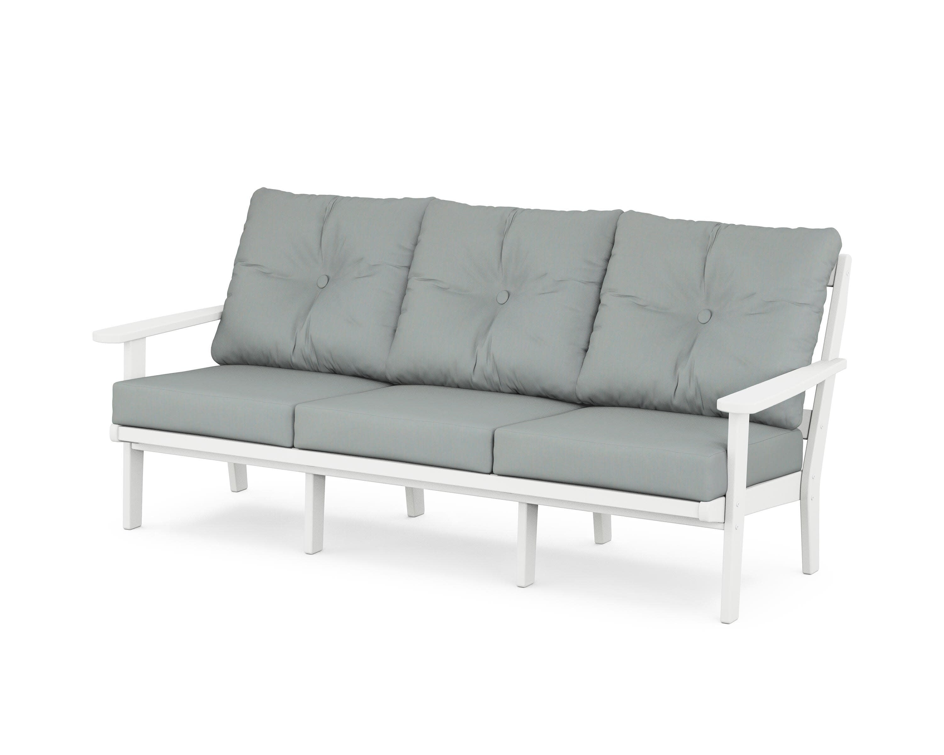 Mission Deep Seating Sofa in White / Spa