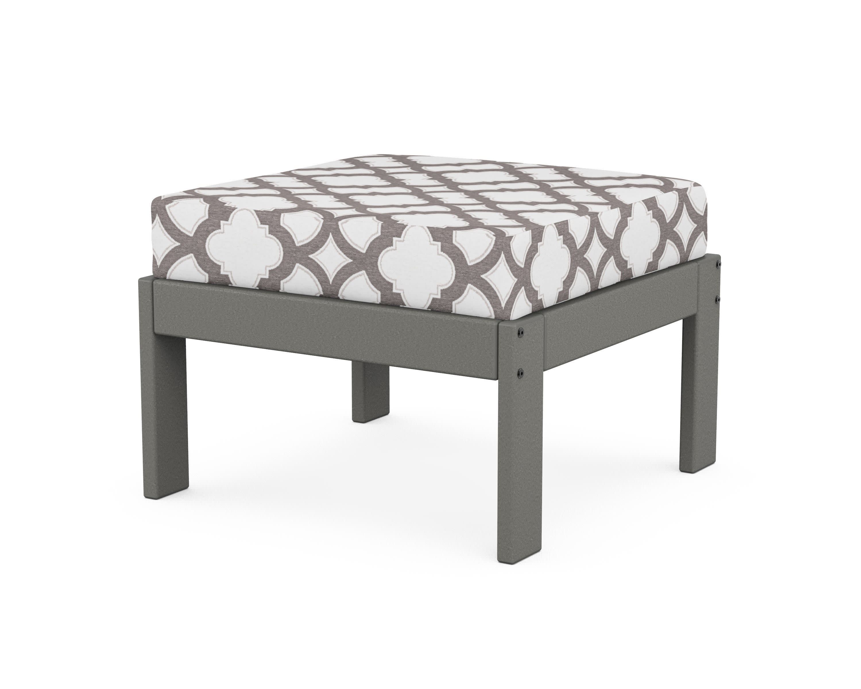 Vineyard Modular Ottoman in Slate Grey / Trellis Grey Mist