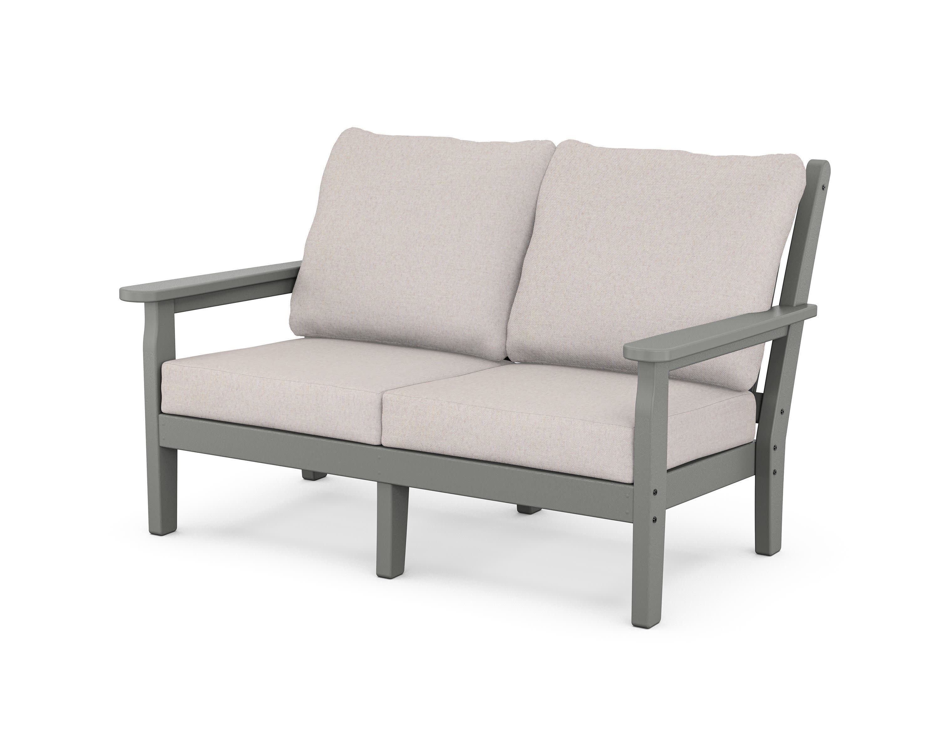 Chippendale Deep Seating Loveseat in Slate Grey / Dune Burlap