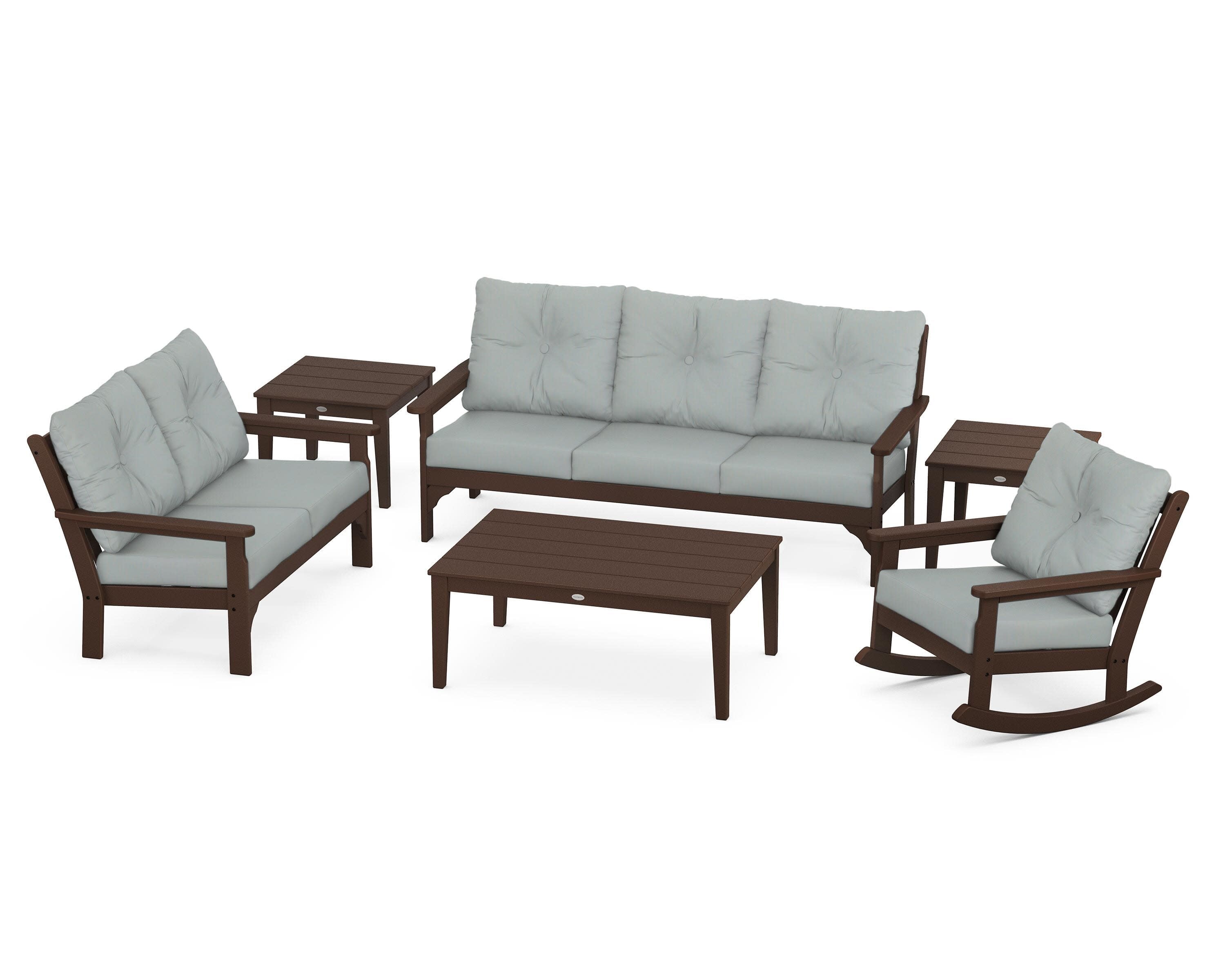 Vineyard 6-Piece Deep Seating Set in Mahogany / Spa