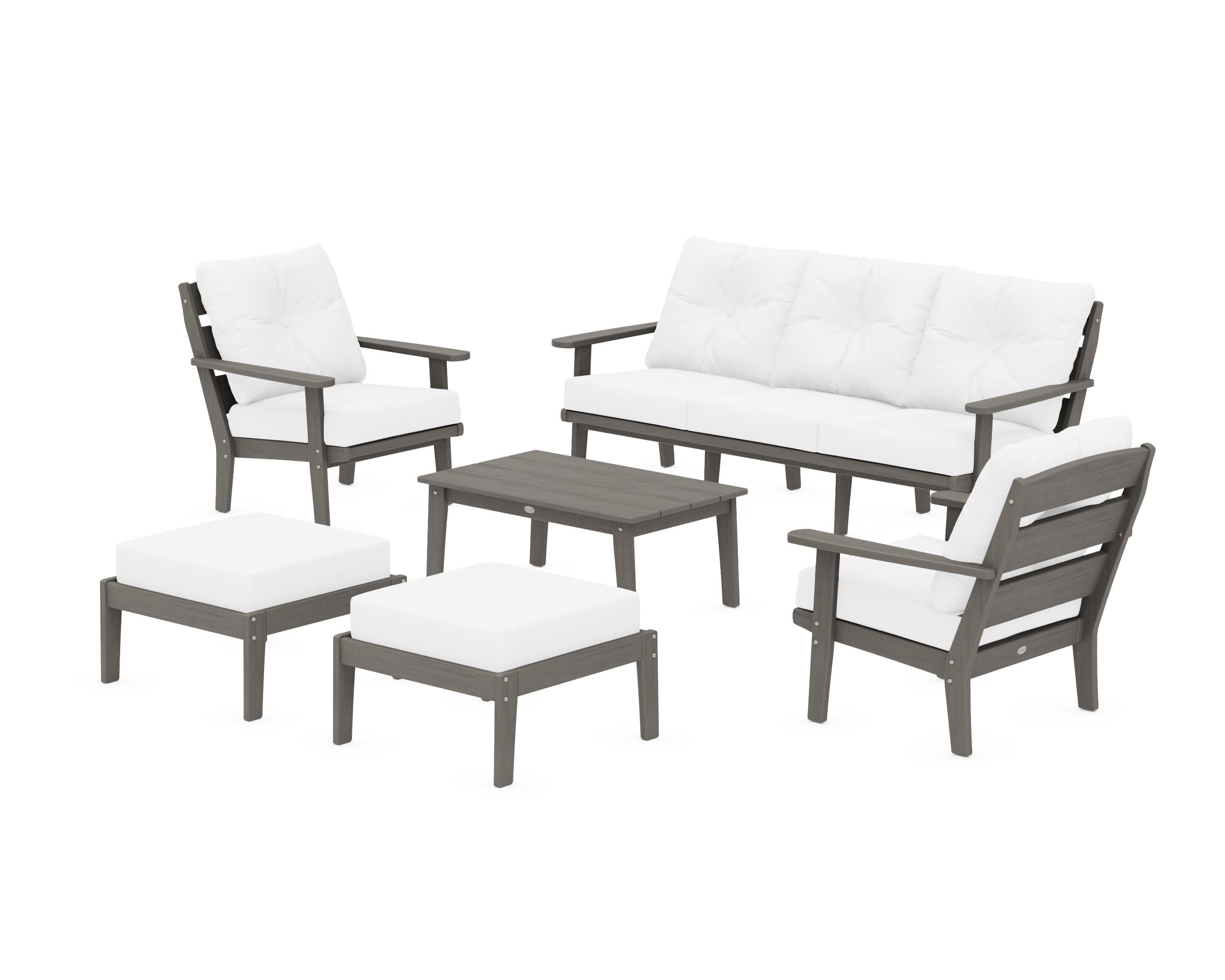 Lakeside 6-Piece Lounge Sofa Set in Driftwood / Natural