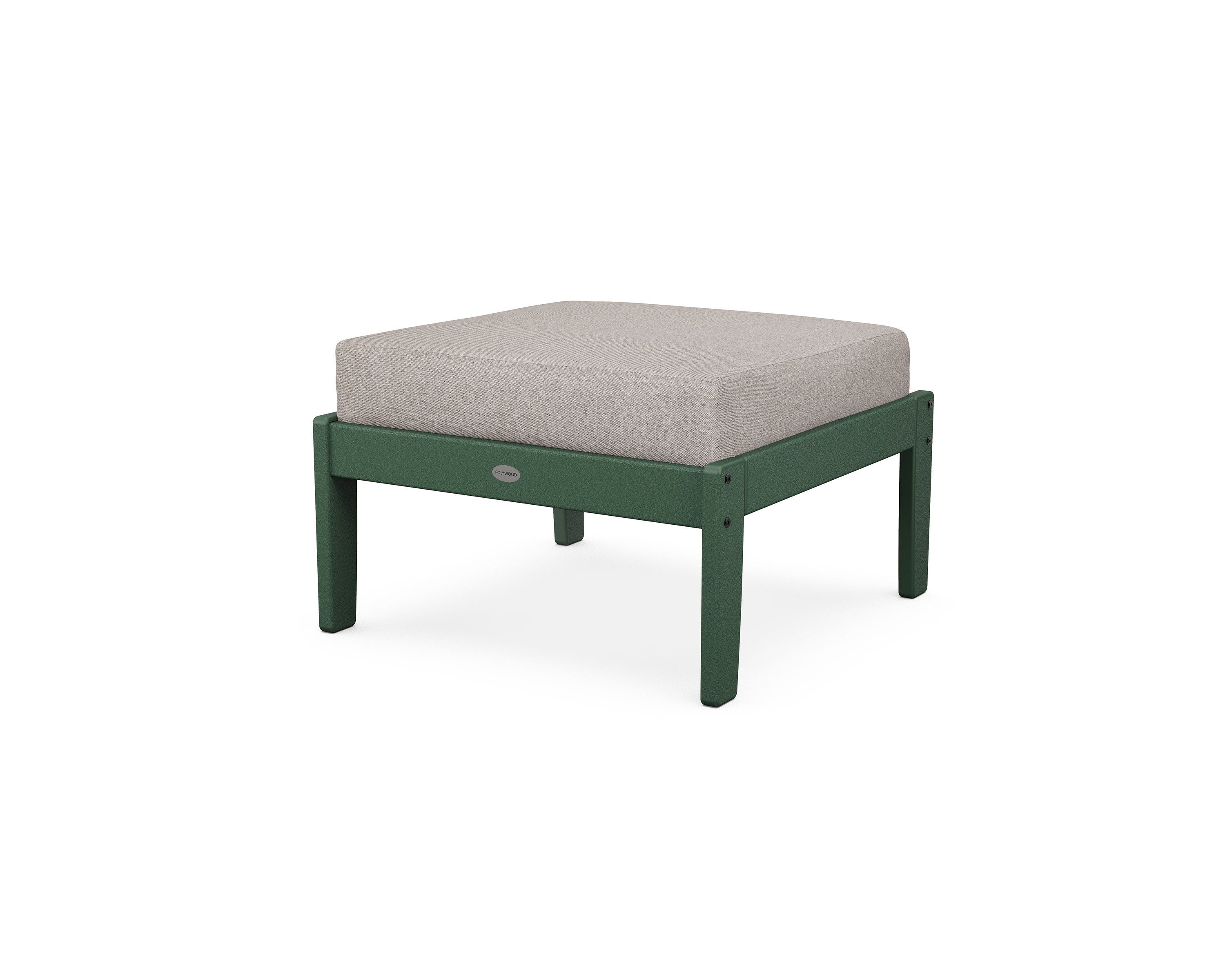 Braxton Deep Seating Ottoman in Green / Weathered Tweed