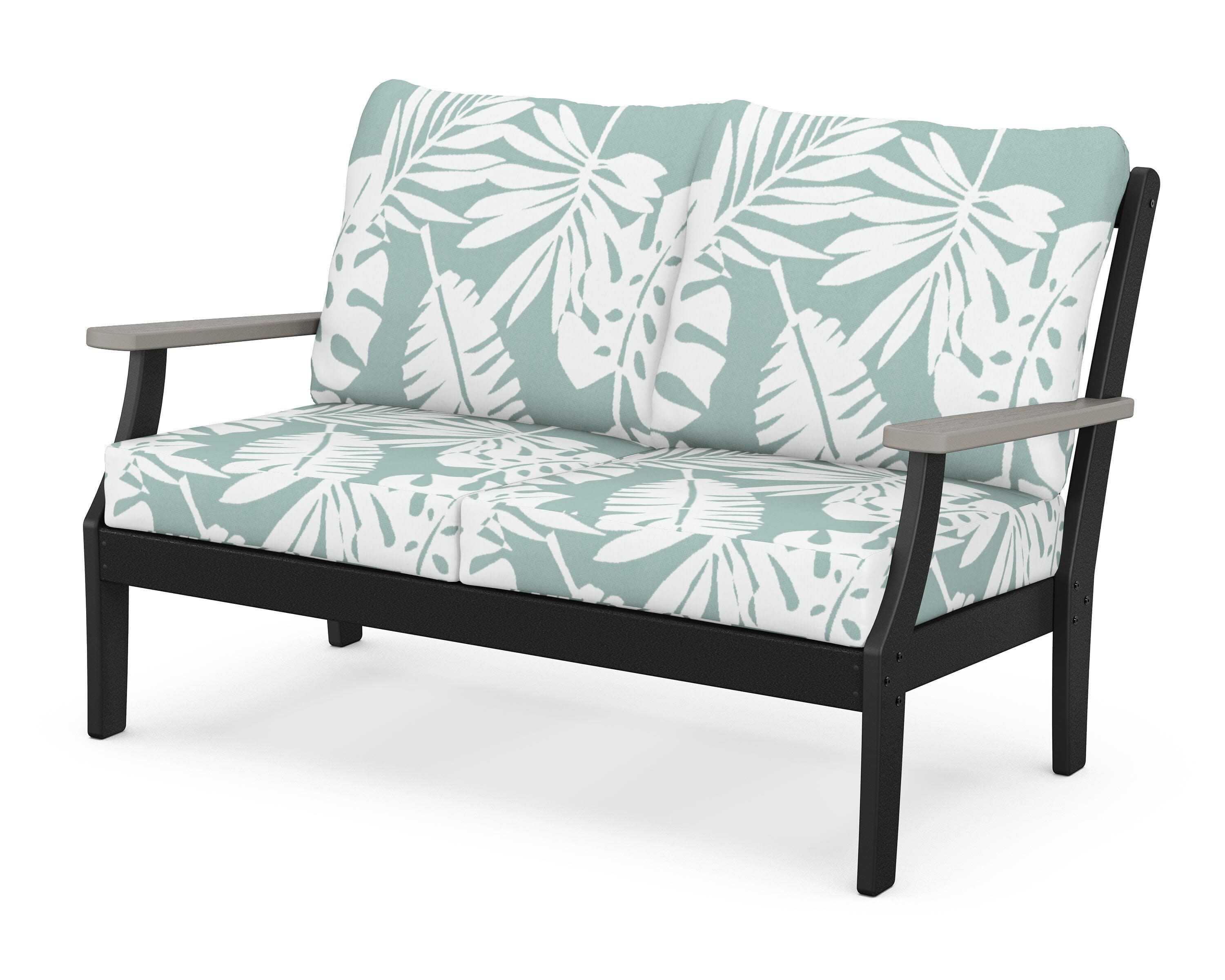 Braxton Deep Seating Loveseat in Black / Driftwood / Leaf Glacier Spa
