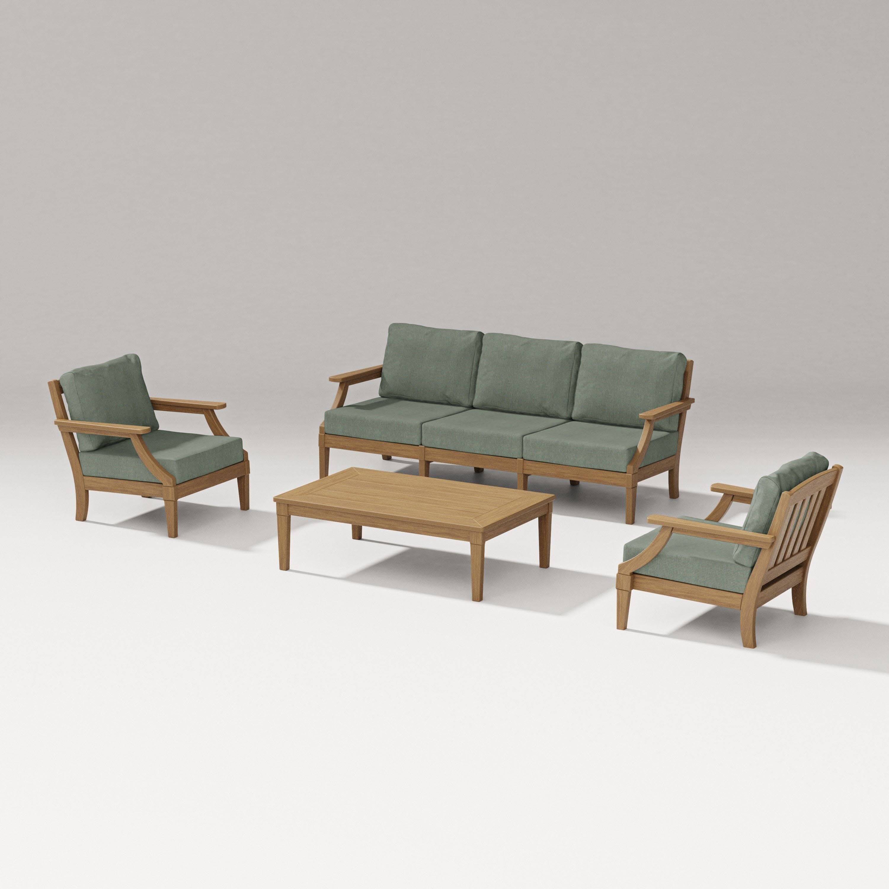 Estate 4-Piece Lounge Sofa Set in Natural / Cast Sage