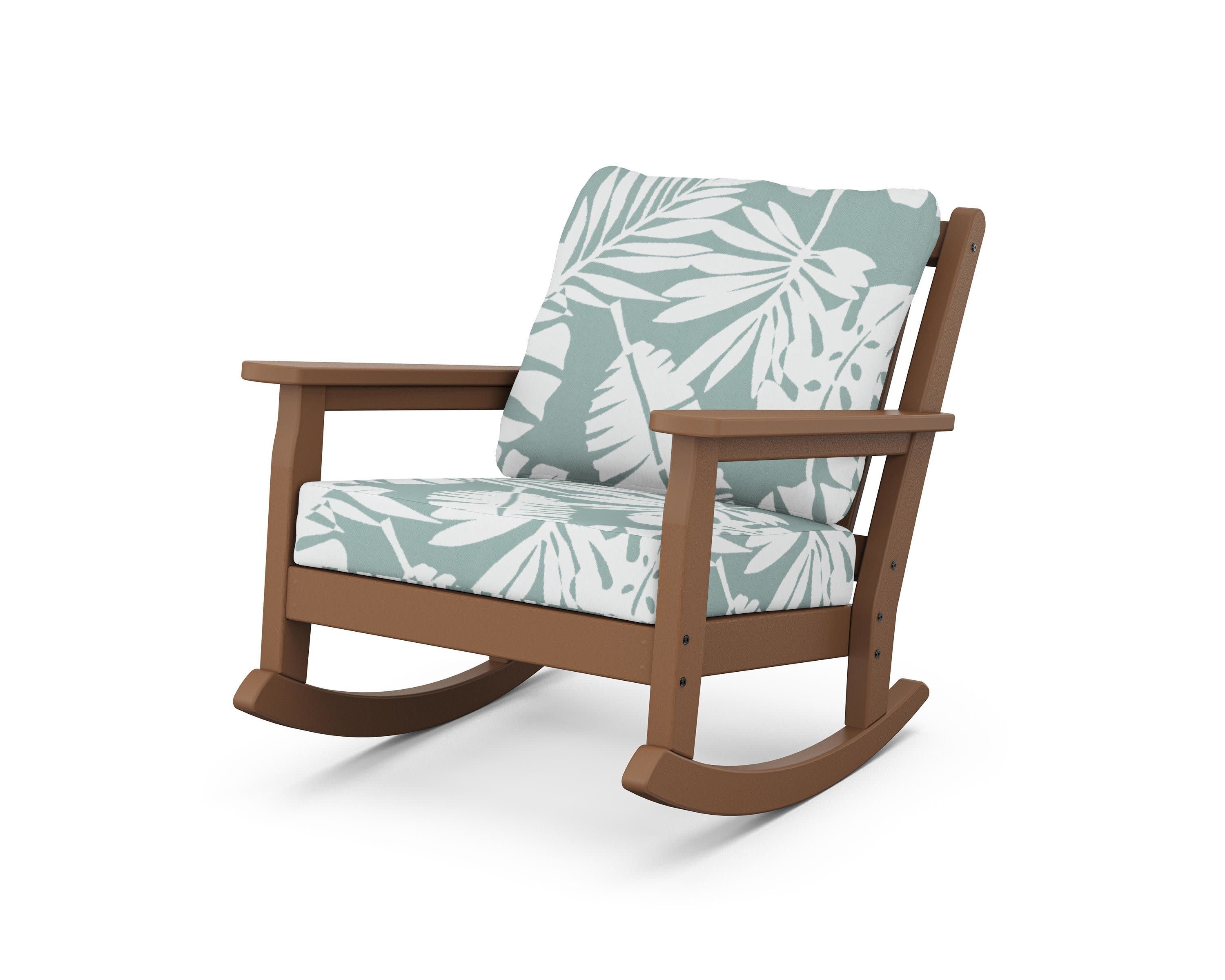 Chippendale Deep Seating Rocking Chair in Teak / Leaf Glacier Spa